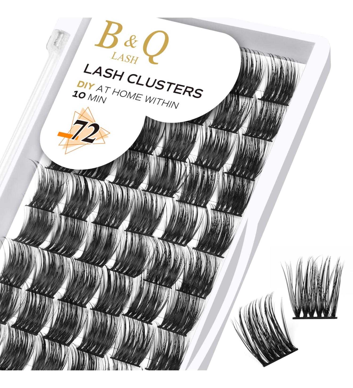 D-14mm B 42 Cluster Lashes | 72 Clusters | D Curl Individual Natural Eyelash Extensions - Soft & Fluffy DIY Lash Clusters - Buy Online on SooperMarket.com