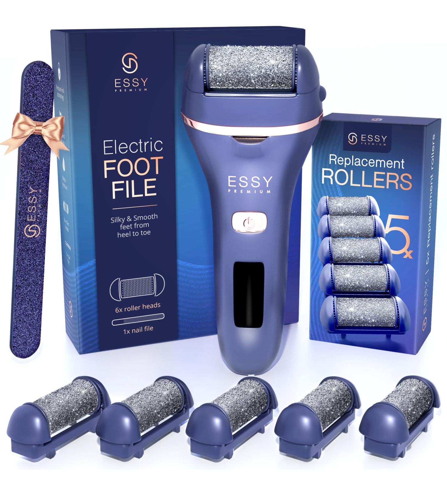 Essy Electric Foot Callus Remover Kit - Dead Skin Remover for Feet & Pedicure Tool - Buy Online on SooperMarket.com