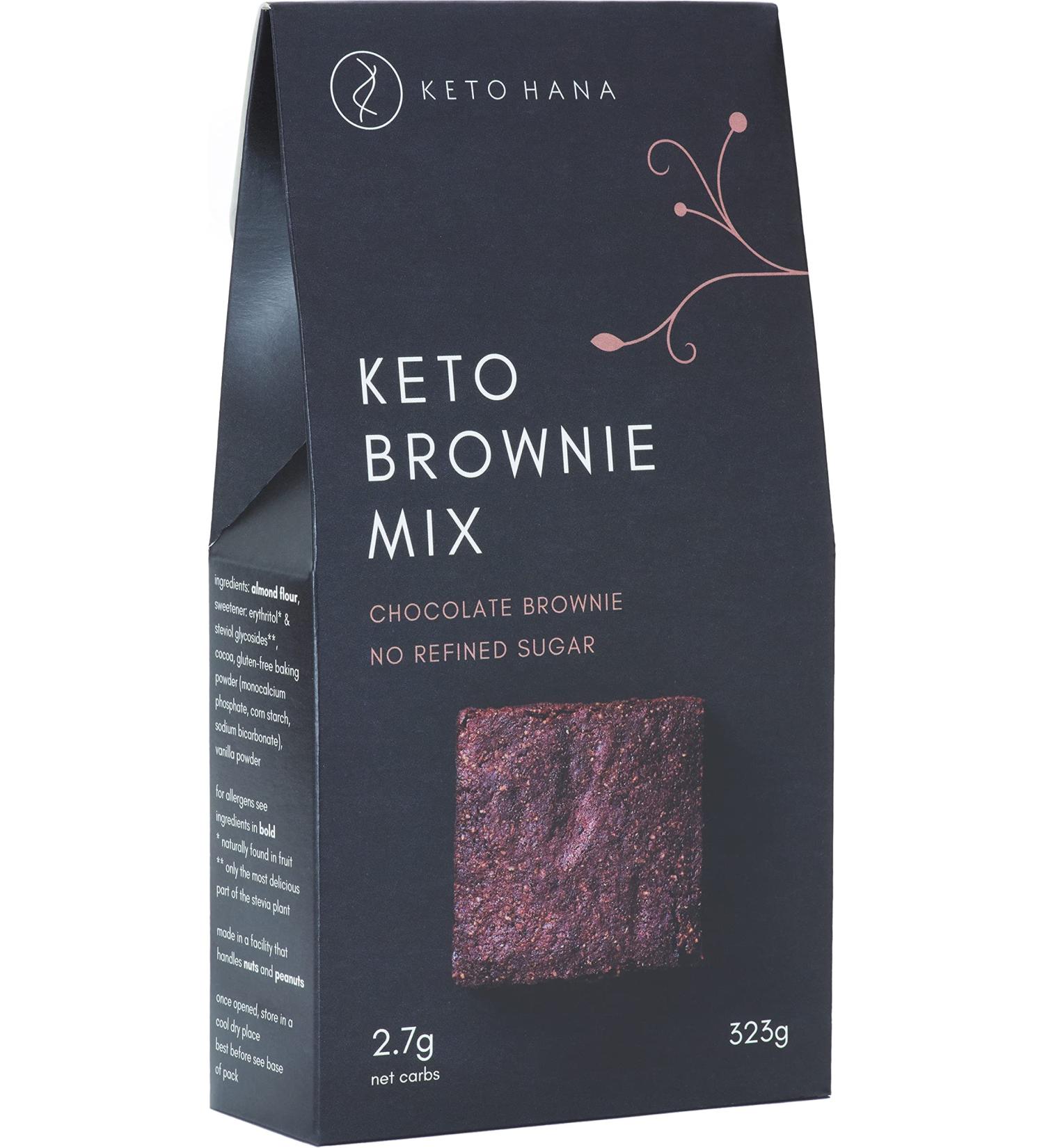 Keto Hana Healthy Keto Diet Brownie Baking Mix Without Any Refined Sugars or Flour - Only 2.7g Net Carbs Per Serving - Buy Online on SooperMarket.com