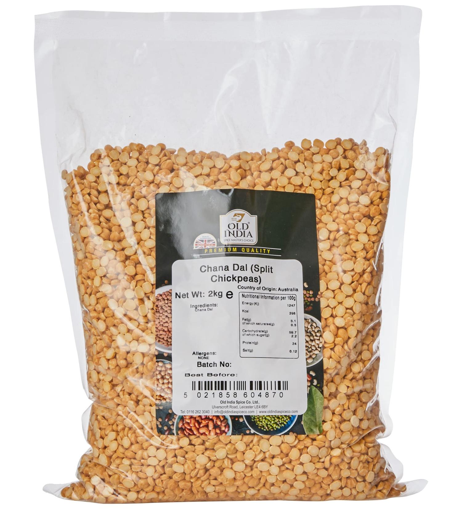Old India Chana Dal 2kg - Premium Split Chickpeas | Pack of 1 - Buy Online on SooperMarket.com