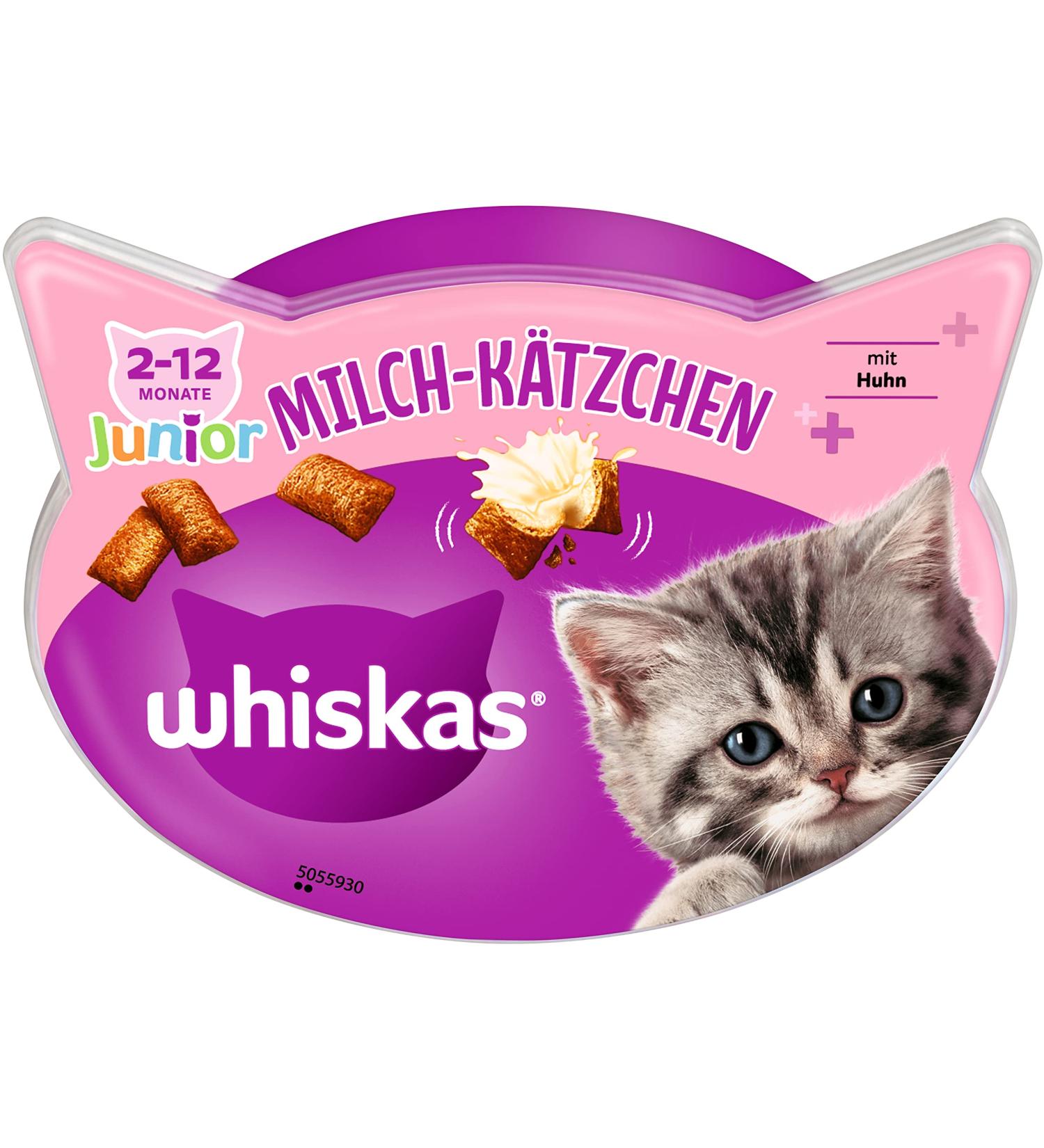 Whiskas Milk Kitten Snacks for 2-12 Months - 8x55g Treats for Healthy Growth | Functional Cat Snacks - International Shipping Available - Buy Online on SooperMarket.com