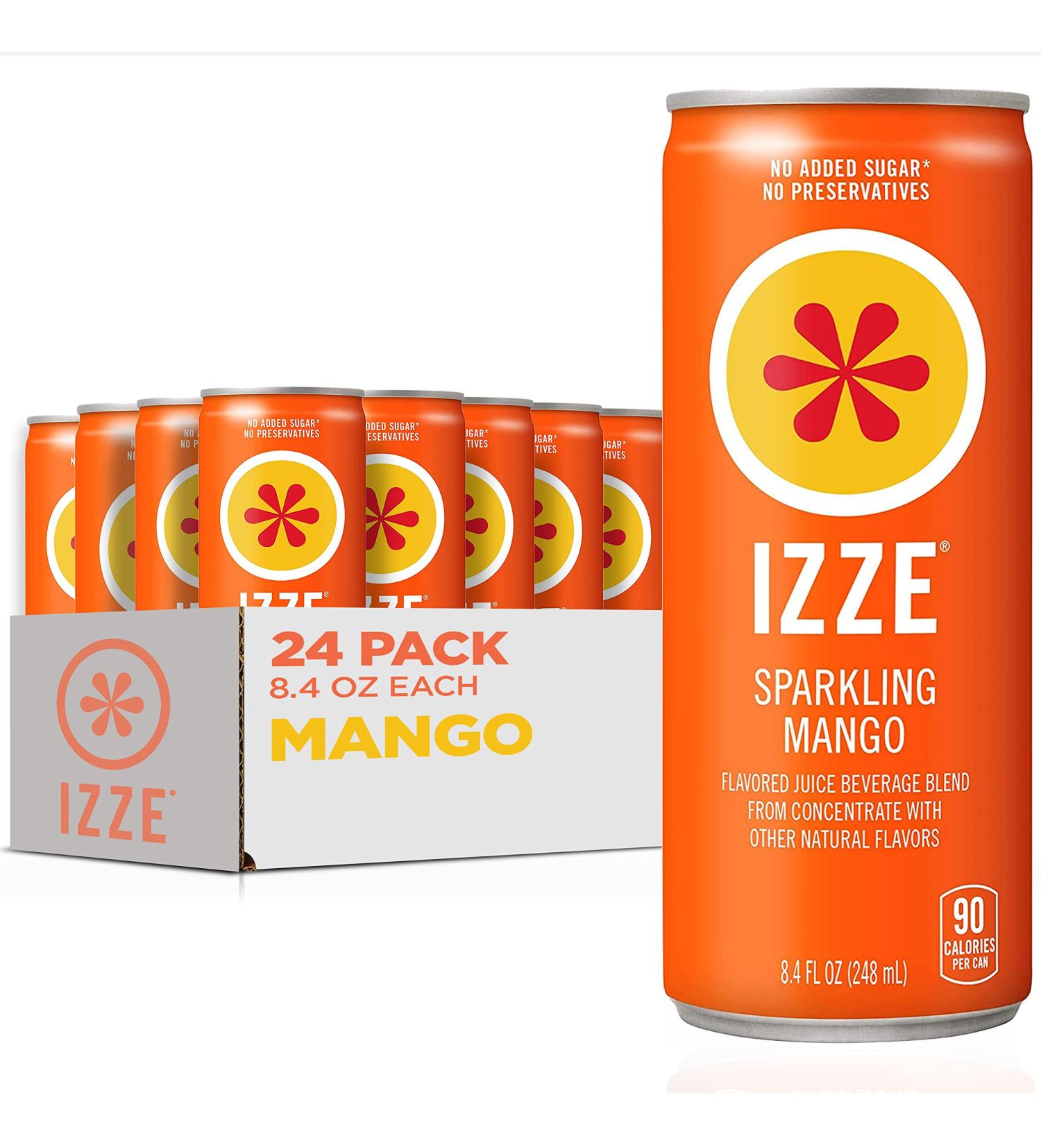 Izze Sparkling Mango Juice Beverage 8.4 Fl Oz 24 Pack - Refreshing and Delicious - Buy Online on SooperMarket.com