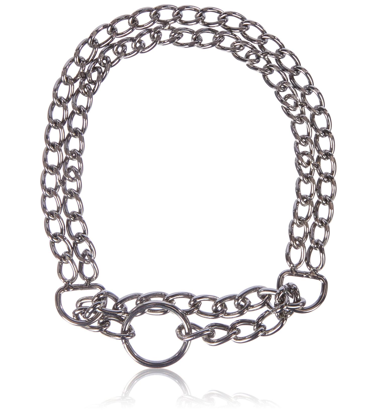 Nobby Chain Choker Two-Row Chrome - Silver Size S 45 cm 2.5 mm - International Shipping - Buy Online on SooperMarket.com