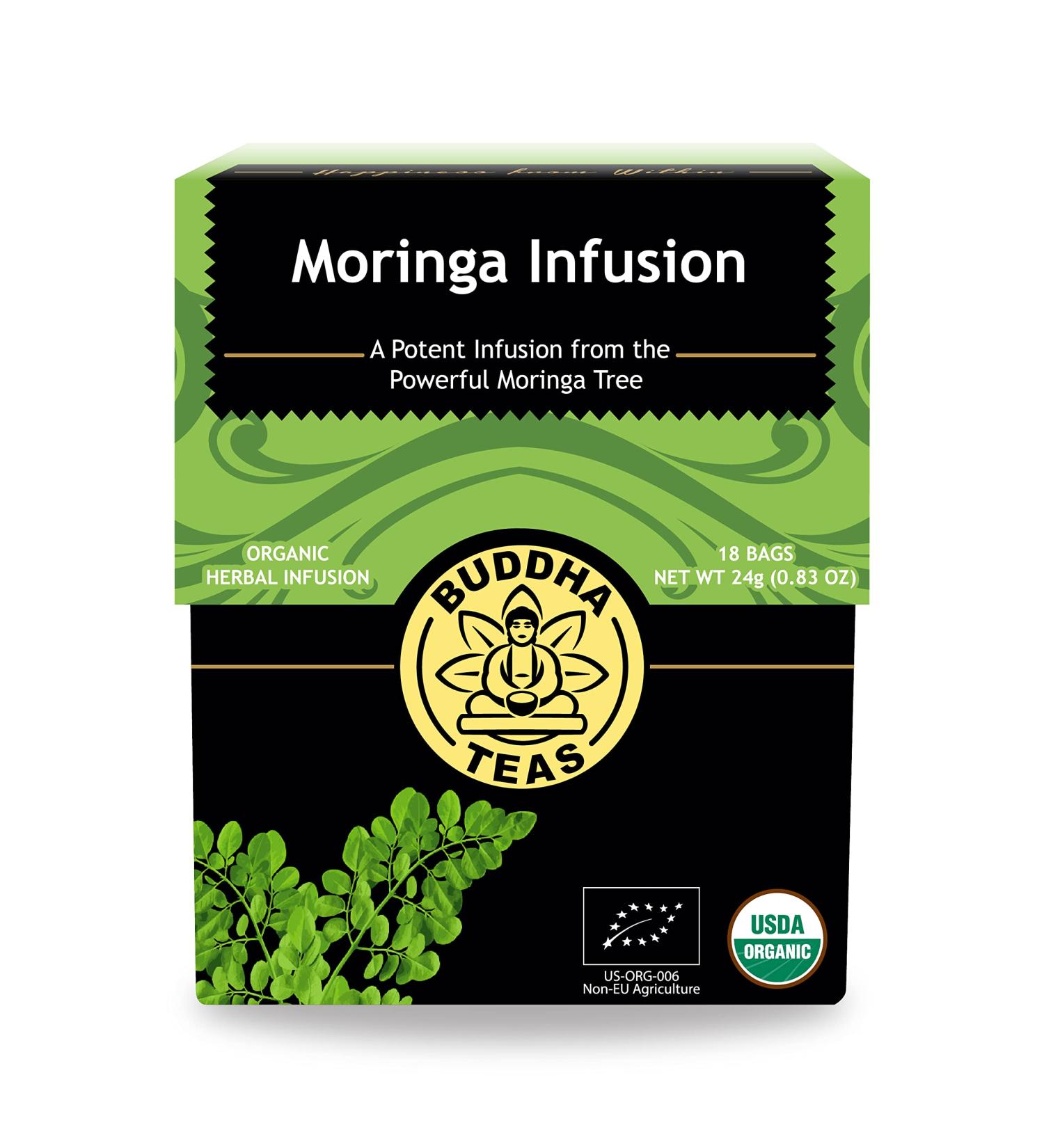 Buddha Teas Organic Moringa Tea - USDA Organic, OU Kosher, 18 Bleach-Free Bags - Buy Online on SooperMarket.com