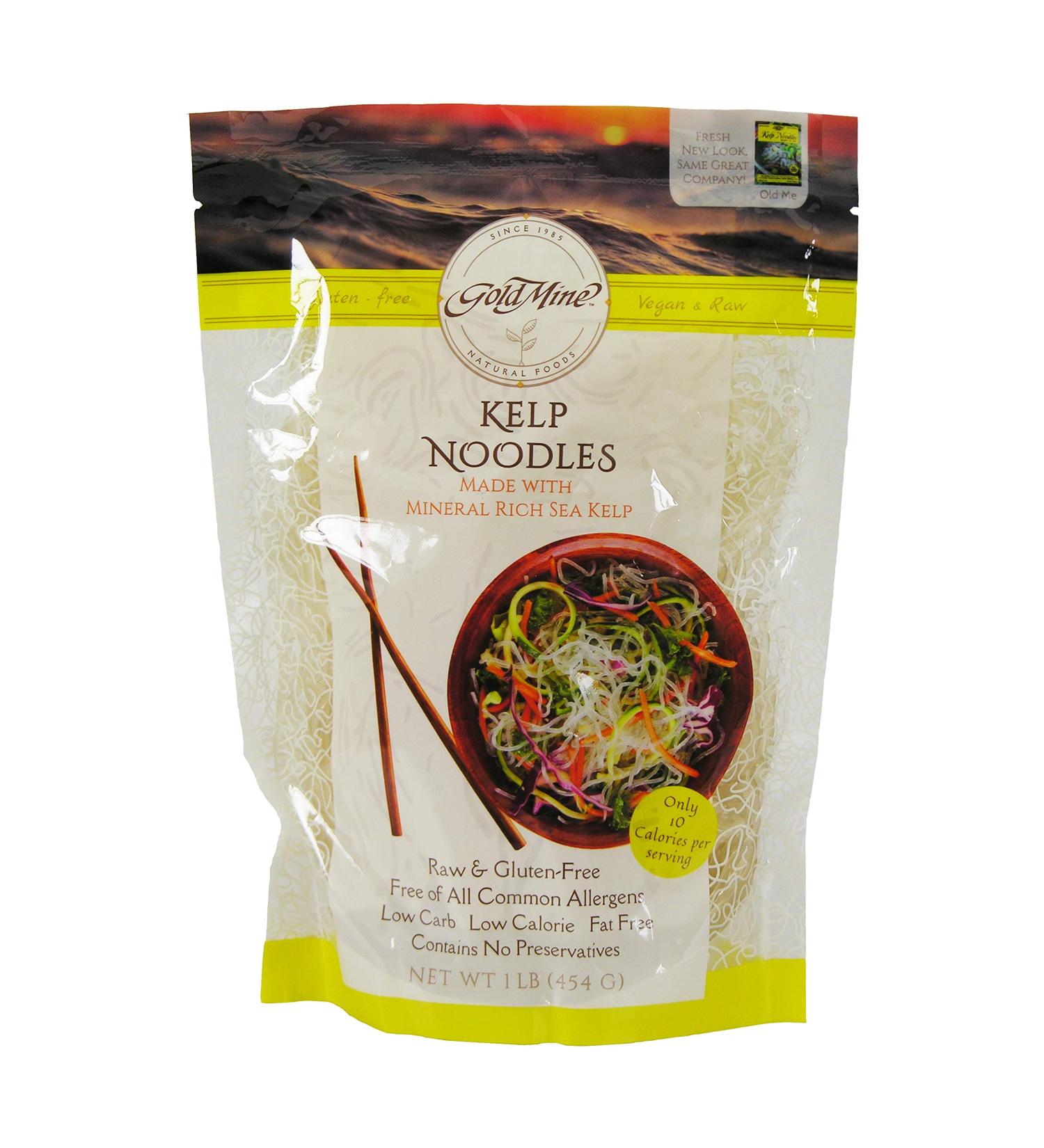 Gold Mine Kelp Noodles - Original 1 lb (Pack of 12) | Quality Seaweed Pasta for Healthy and Delicious Meals - Buy Online on SooperMarket.com