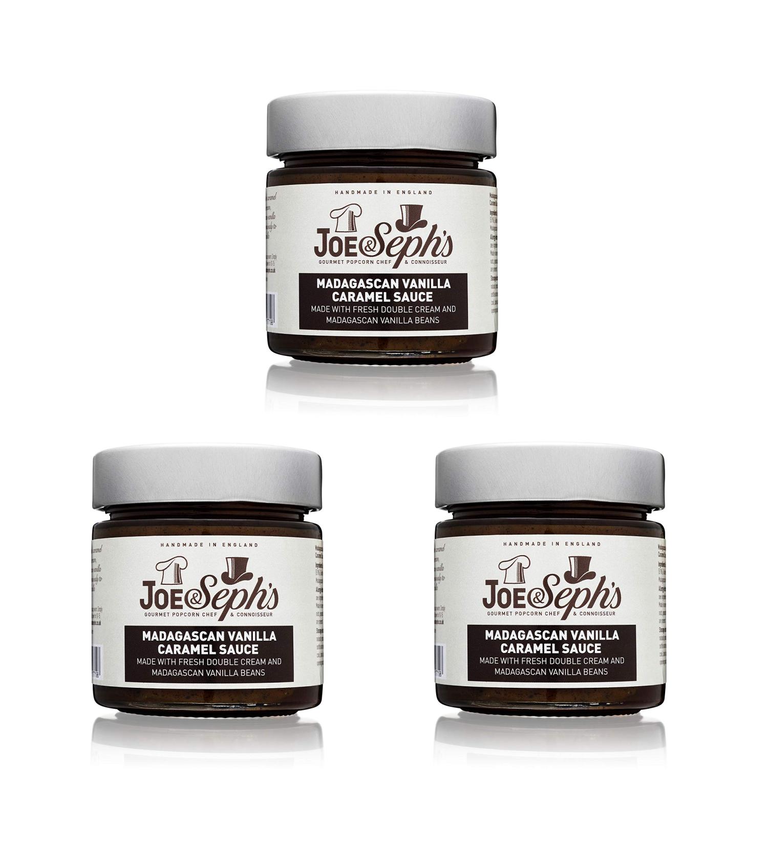 Joe & Sephs Madagascan Vanilla Caramel Sauce (3x230g) - Caramel Drizzle & Syrup for Ice Cream, Coffee, Baking & Pancakes - Buy Online on SooperMarket.com