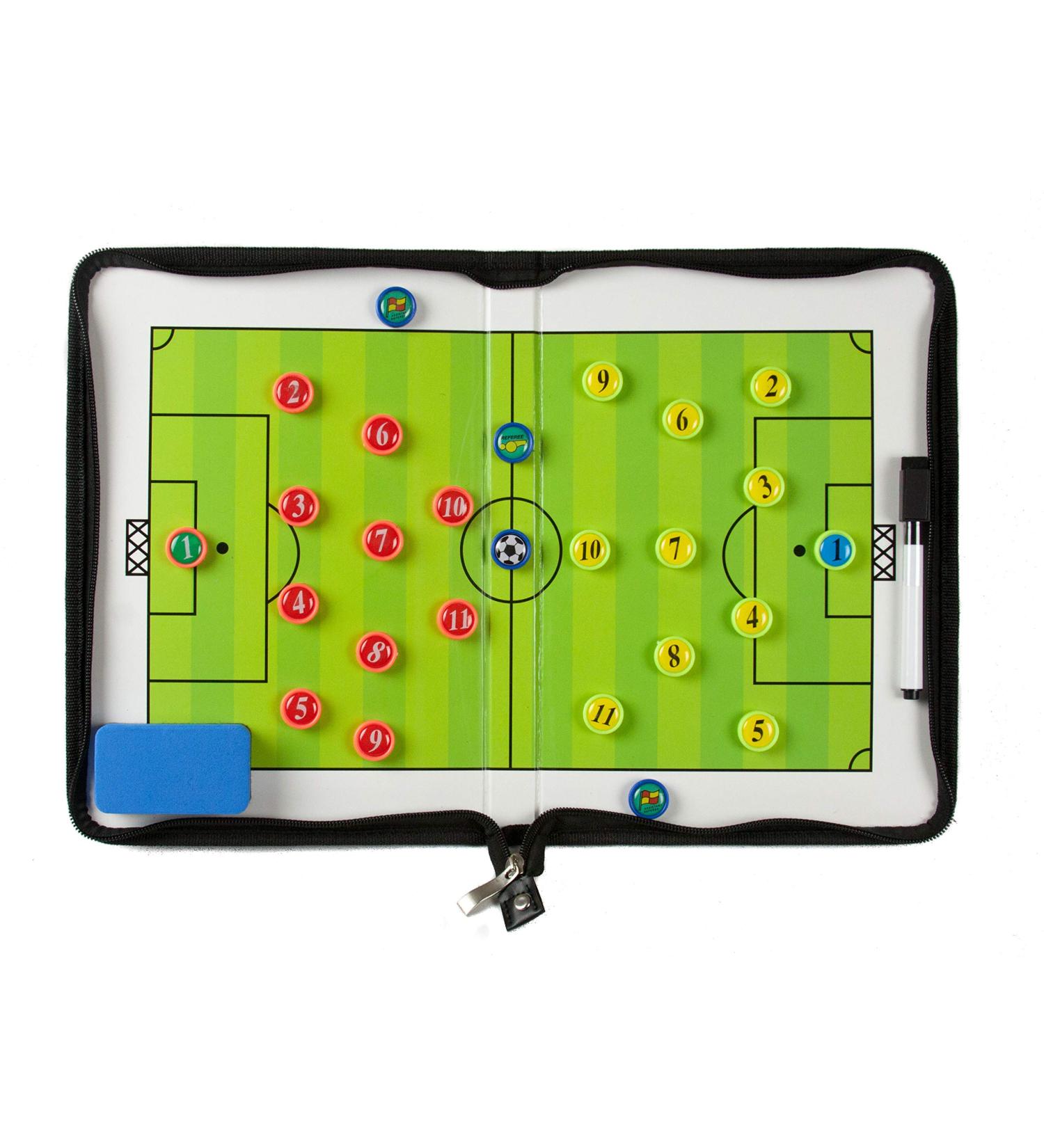Coaches Vision Soccer Coaching Board - Foldable Strategy Board with Magnets, Eraser and Marker Pen