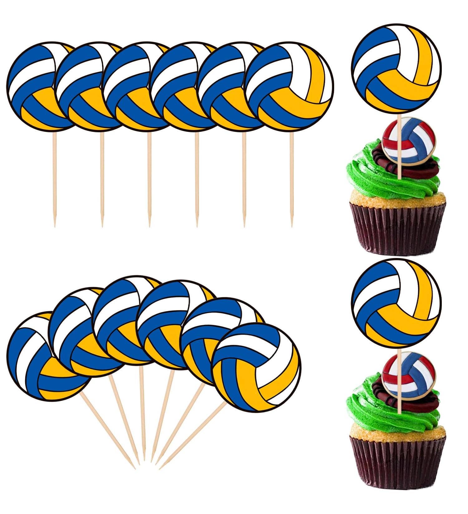 Rsstarxi 40 Pack Volleyball Cupcake Toppers Sports Ball Volleyball Game Player Cupcake Toothpicks Baby Shower Cake Decorations for Volleyball Game Theme Sports Kids Birthday Party Decorations Design 1 Volleyball - Buy Online on SooperMarket.com