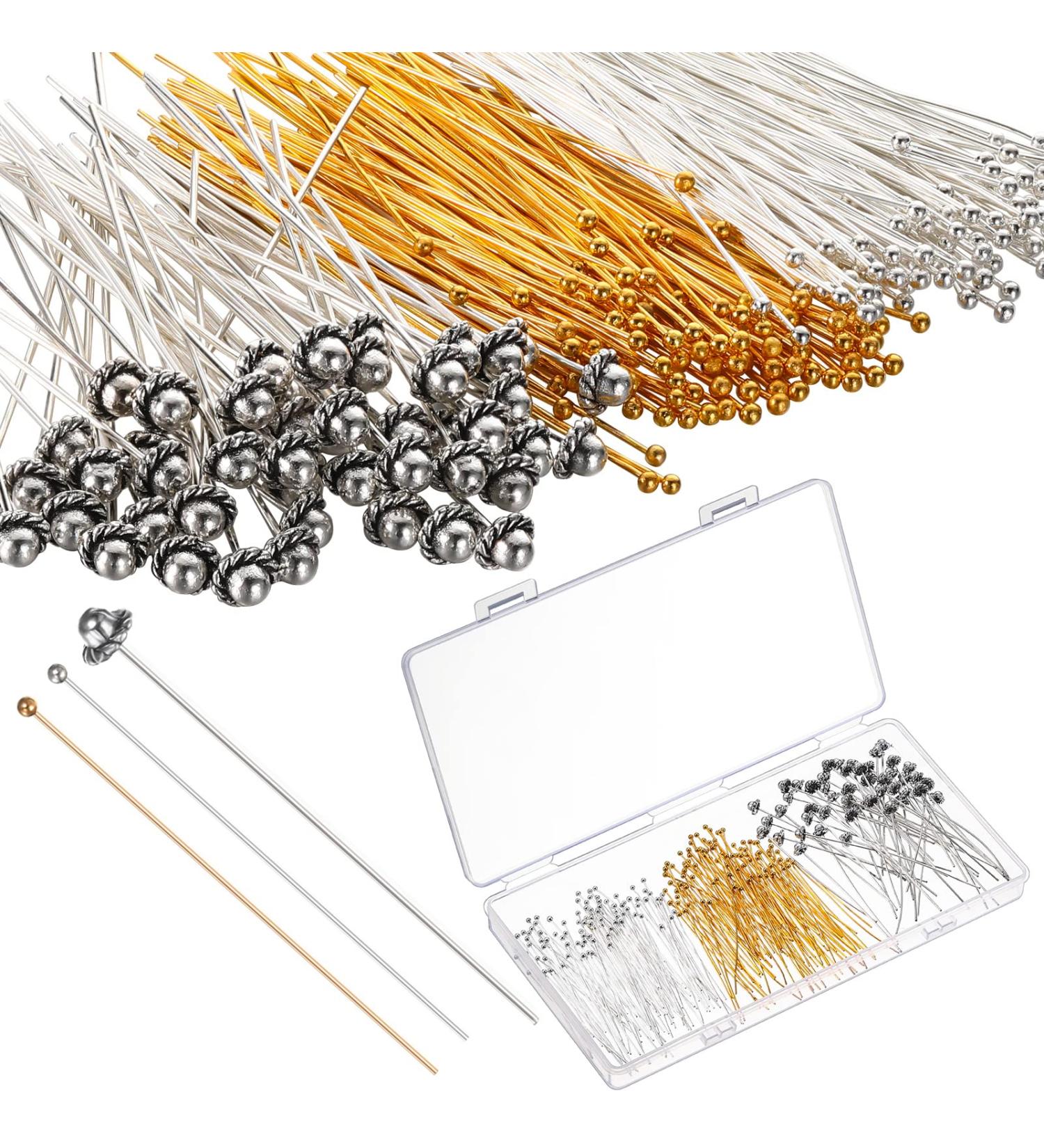 250-Piece Head Pin Set for Jewelry Making - 200x 2 22 Gauge Ball Head Stick Pins, 50x 2.1 21 Gauge Antique Silver Headpins for Earrings Crafts - Buy Online on SooperMarket.com