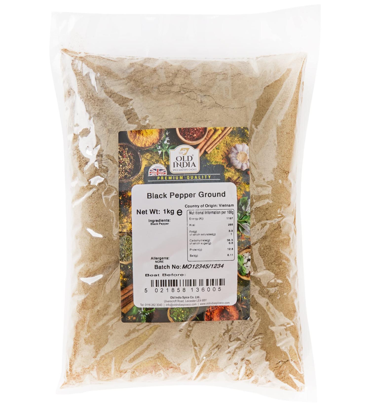 Old India Black Pepper Ground 1kg - Premium Quality Spice for Cooking (Pack of 1) - Buy Online on SooperMarket.com