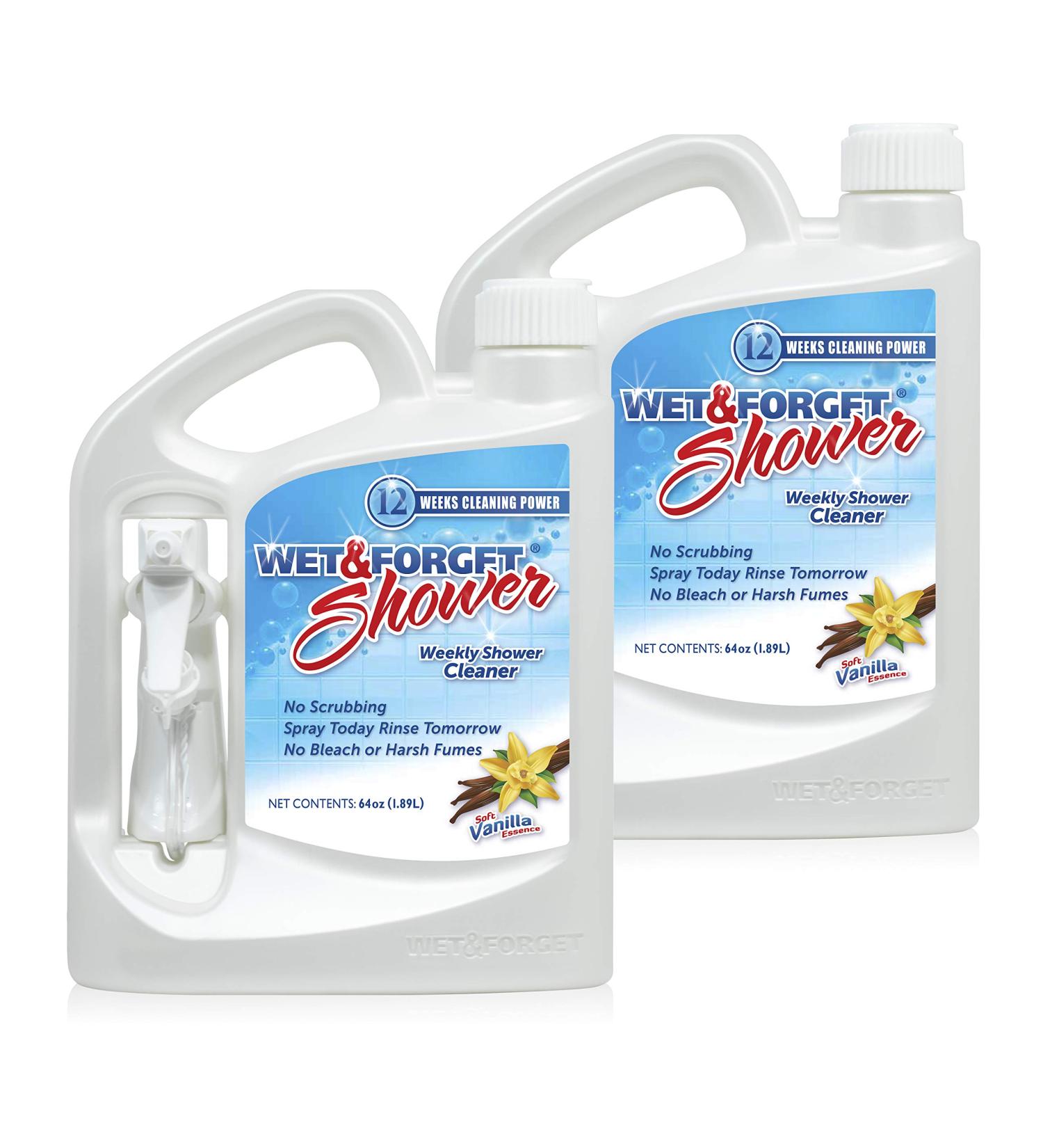 Wet & Forget Shower Cleaner 64oz (2 Pack) | No Scrubbing, Bleach-Free Formula | Ready to Use Weekly Application - Buy Online on SooperMarket.com