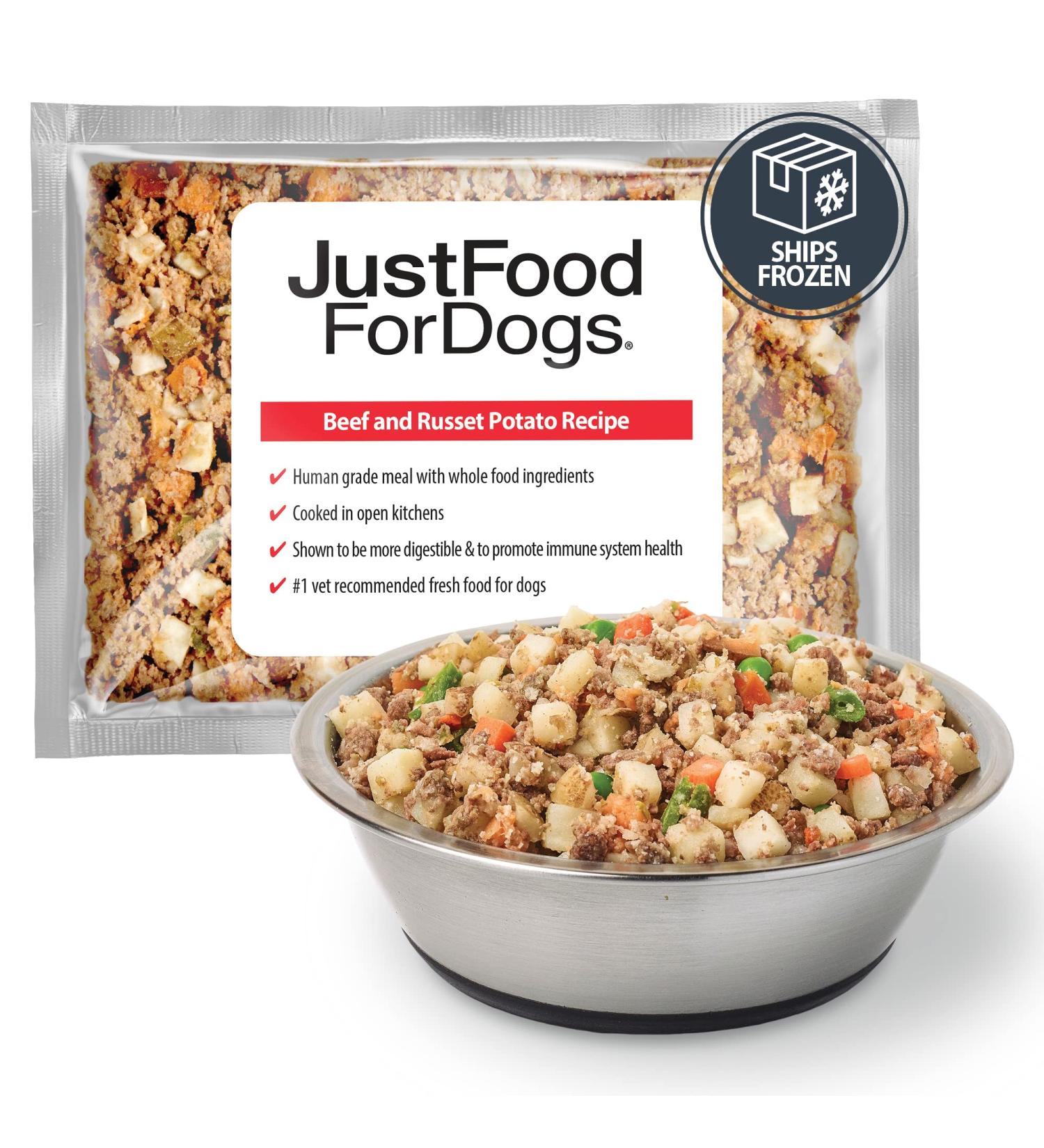 JustFoodForDogs Fresh Frozen Beef & Russet Potato Dog Food - Human Quality Ingredients - 7 Pack - Buy Online on SooperMarket.com