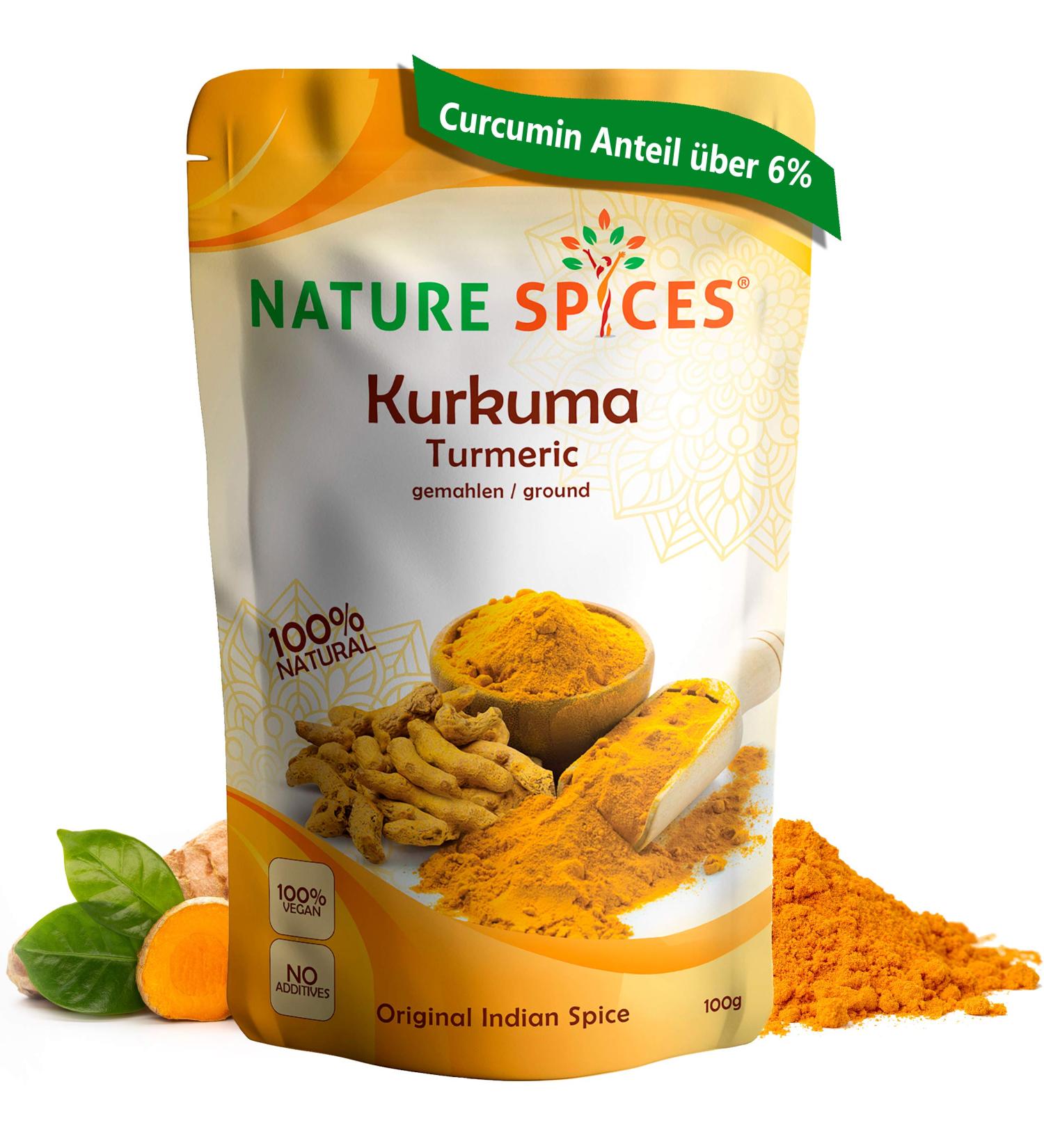 Buy Nature Spices Turmeric Powder 100g | High Curcumin Superfood for Golden Milk Masala & Tea | Authentic Indian Turmeric - Buy Online on SooperMarket.com