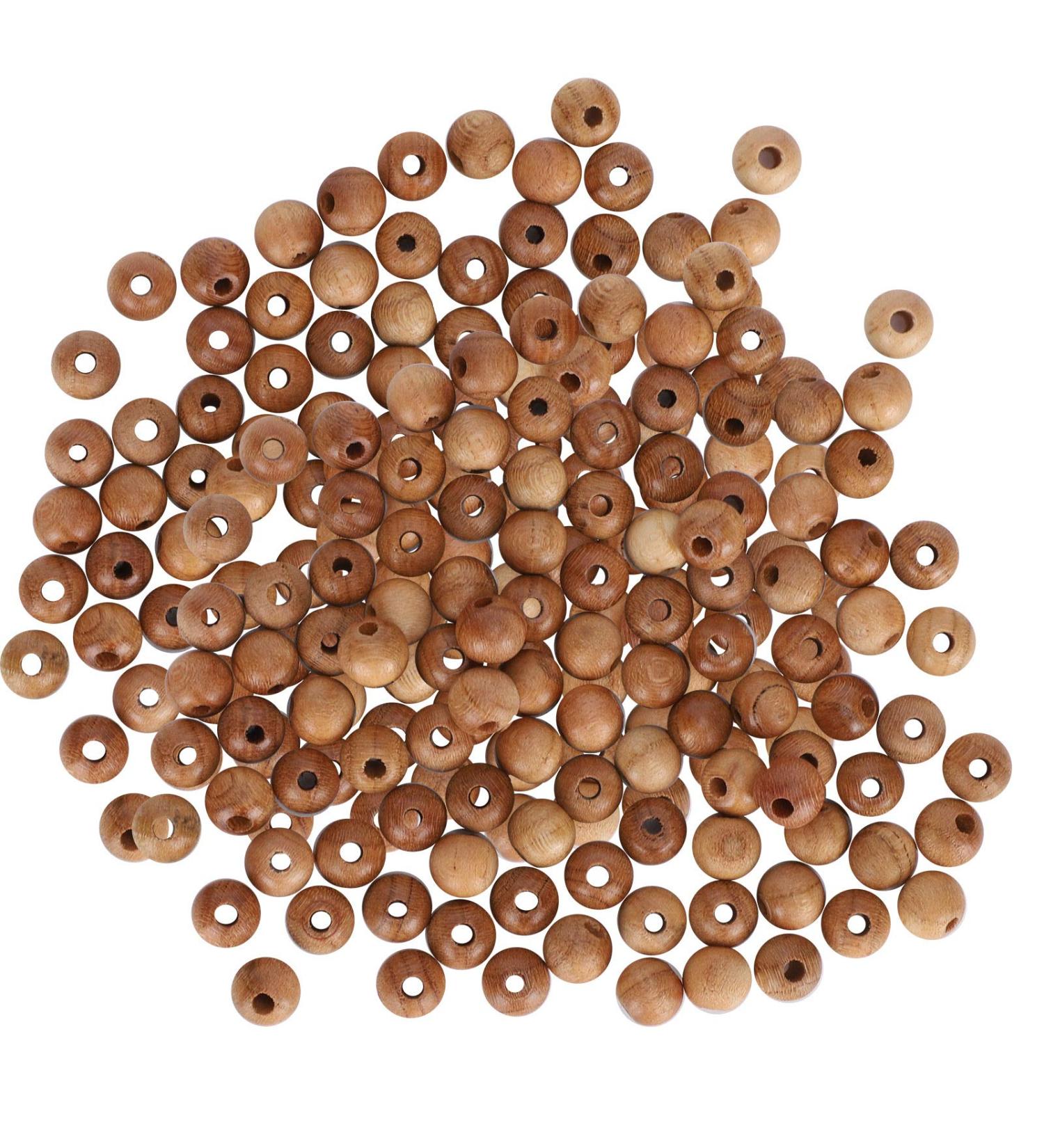 200pcs 0.6cm Round Wooden Beads - Peach Loose Spacer Beads for DIY Necklaces Bracelets & Pendants | International Shipping Available - Buy Online on SooperMarket.com