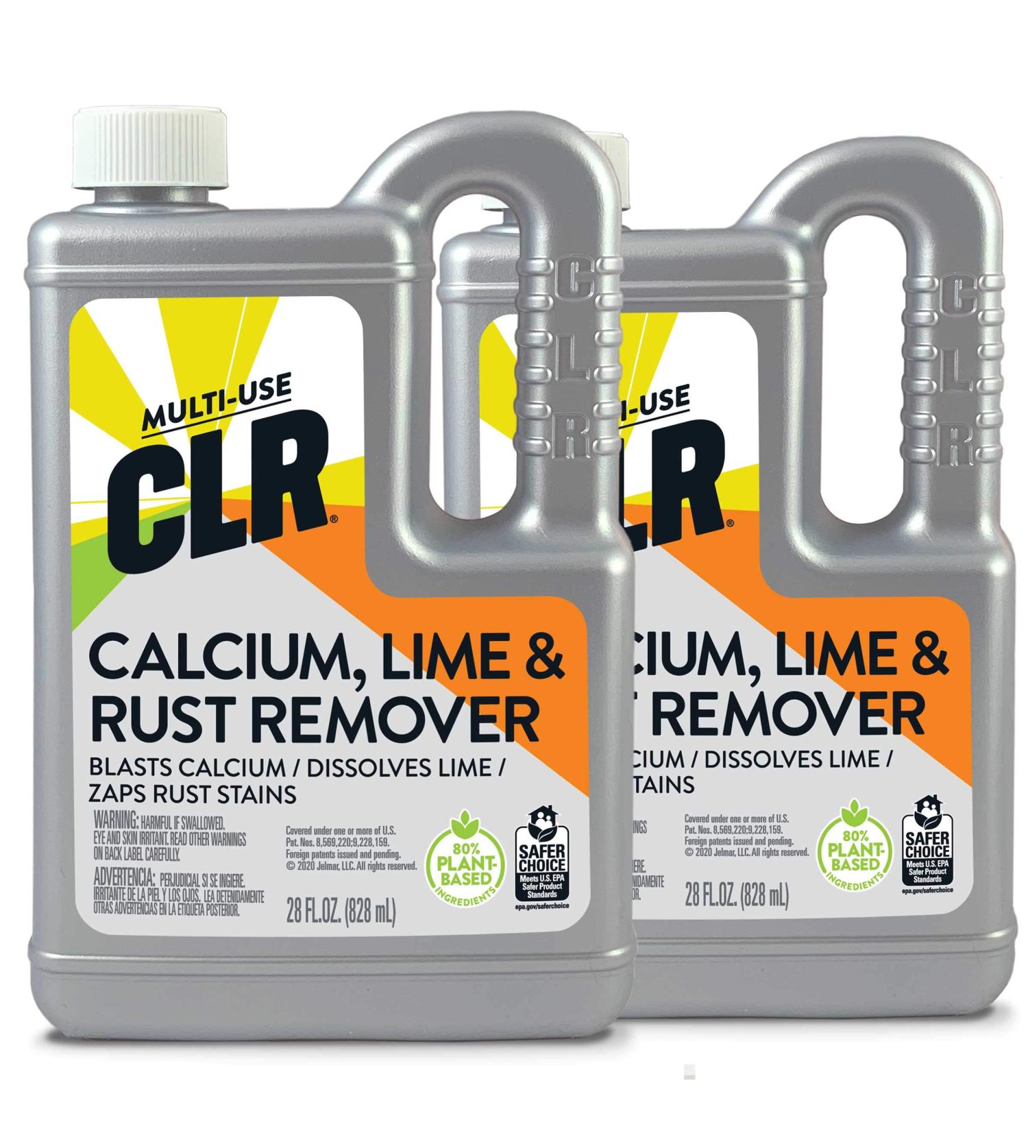 CLR Multi-Use Calcium Lime & Rust Remover 28 Ounce Bottle (Pack of 2) 28 Fl Oz (Pack of 2)