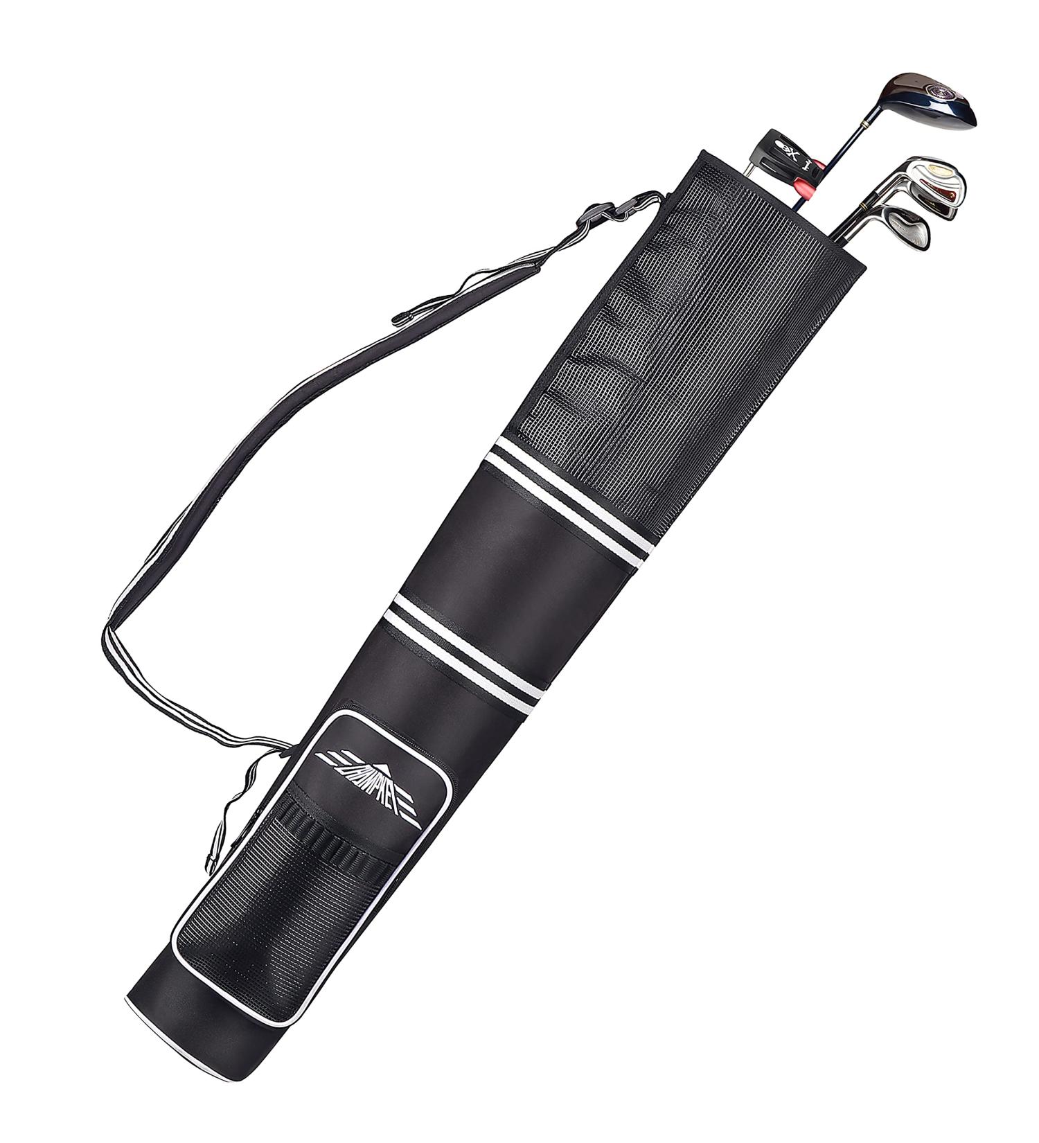 CHAMPKEY Professional Golf Sunday Bag - Lightweight Carry Bag for 3-9 Clubs - 6 Pockets & Adjustable Strap - Ideal for Golf Course & Travel - Black - Buy Online on SooperMarket.com
