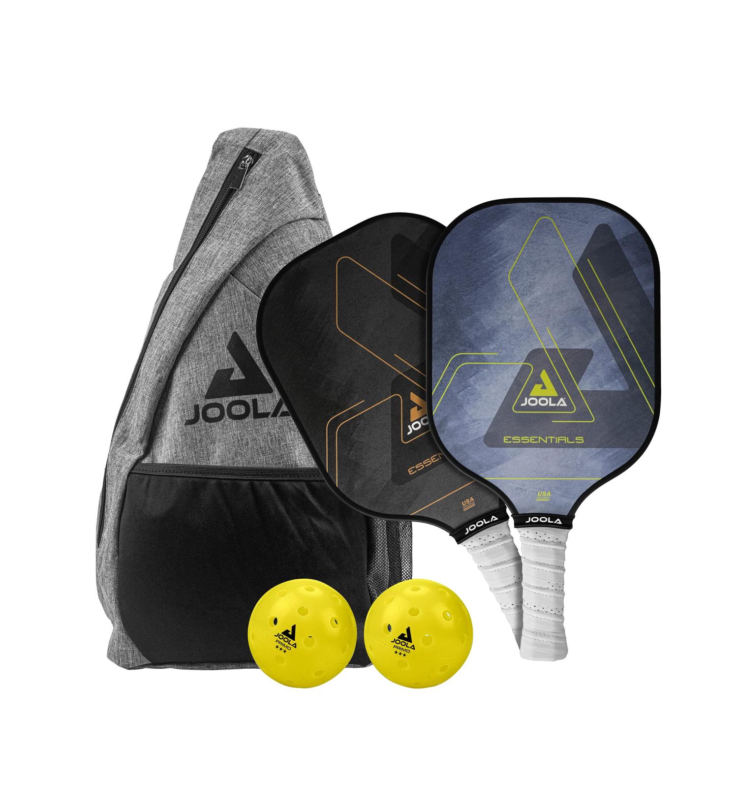 JOOLA Essentials Pickleball Paddles Set - 2 Rackets, 2 Balls, Sling Bag - Fiberglass Surface, Polypropylene Core - Buy Online on SooperMarket.com