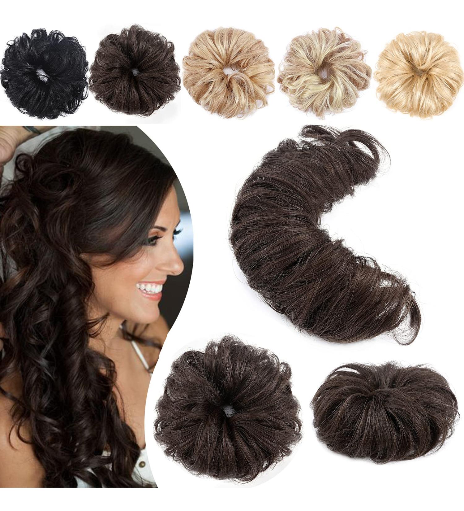 SEGO Hairpiece Extensions - Real Hair Long Messy Bun Updo Voluminous Dark Brown #2 - International Shipping Available - Buy Online on SooperMarket.com