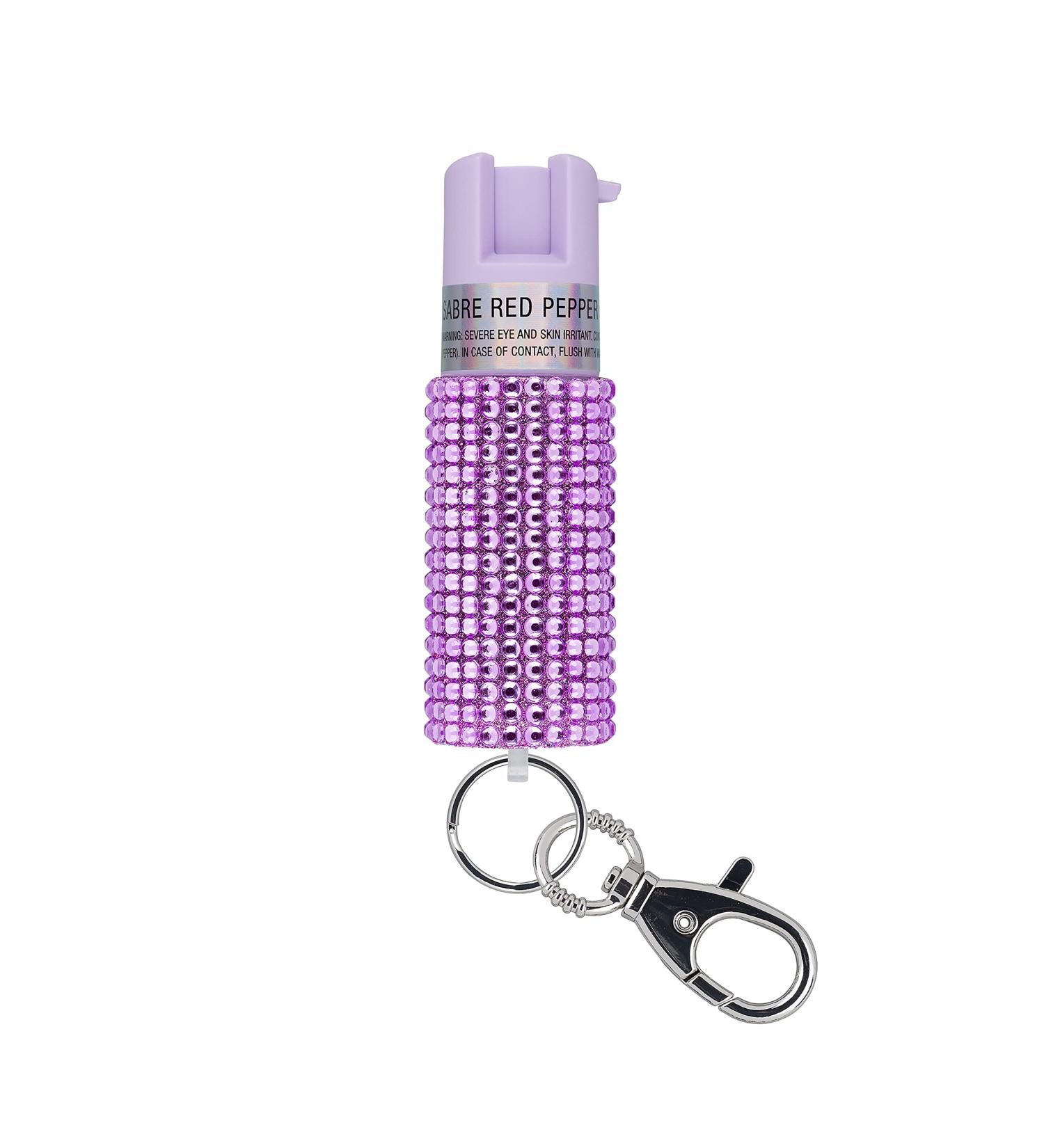 SABRE Jeweled Pepper Spray: Maximum Strength, Fashionable Design - Lavender Pepper Spray with Quick Access Snap Clip and Key Ring - Buy Online on SooperMarket.com