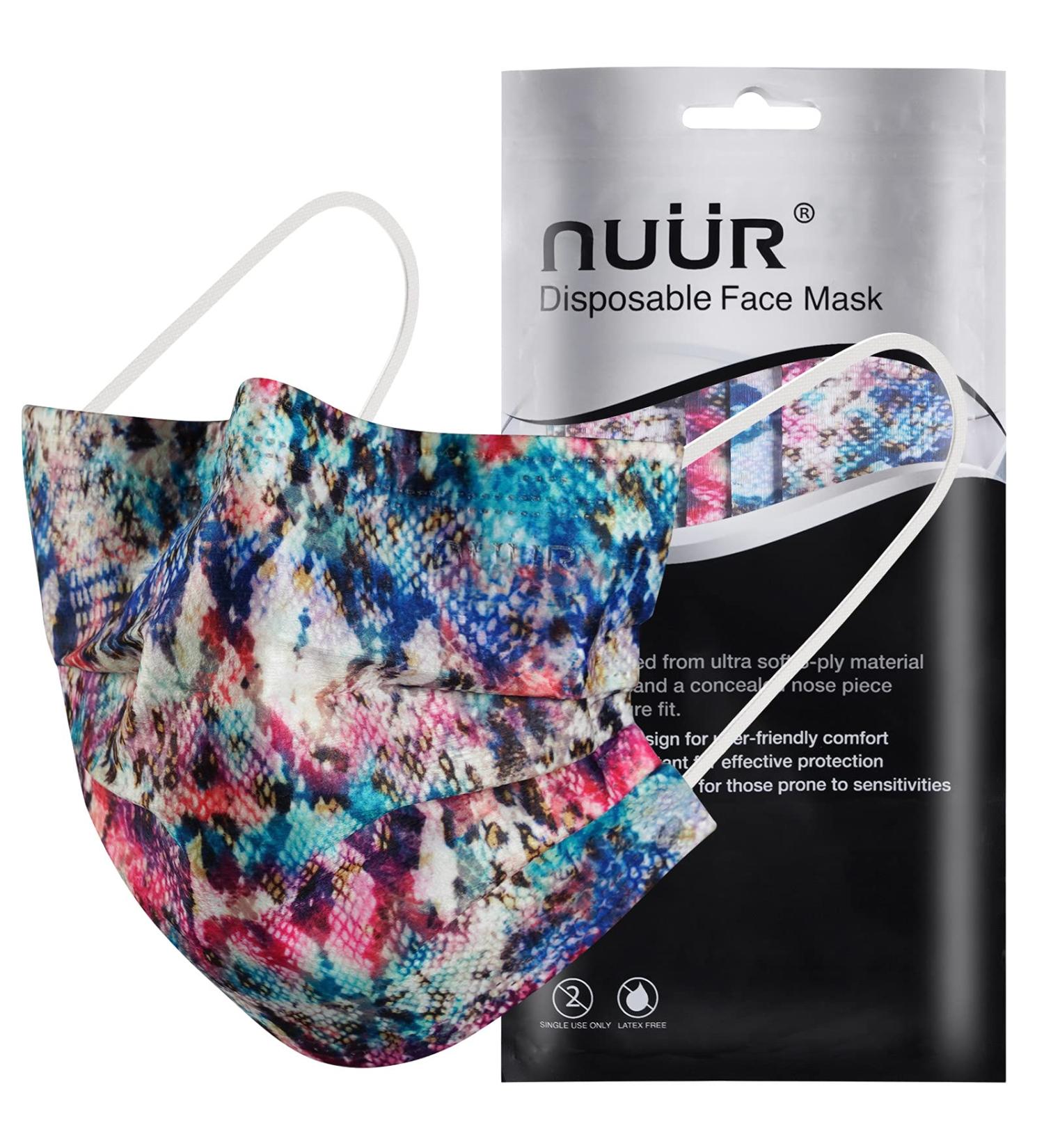 NU R Tie Dye Disposable Face Mask 3 Ply with Filter Layer - 10pcs | Elastic Earloop | Retail Sealed Bags | TIE & DYE-006 - Buy Online on SooperMarket.com