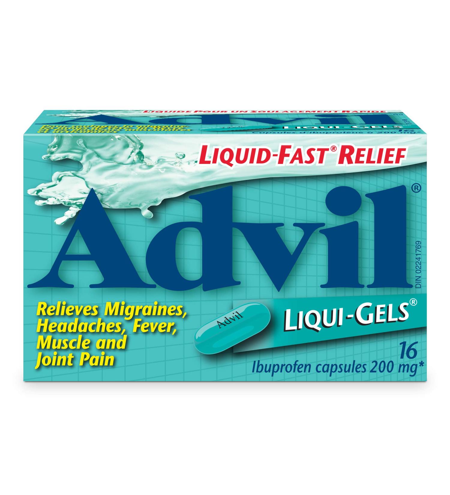 Advil Regular Strength Ibuprofen Pain Relief Liquid-Gels Fast Acting Pain Relief for Migraine Back Neck Joint and Muscle Relief 200mg (16 Count) - Buy Online on SooperMarket.com
