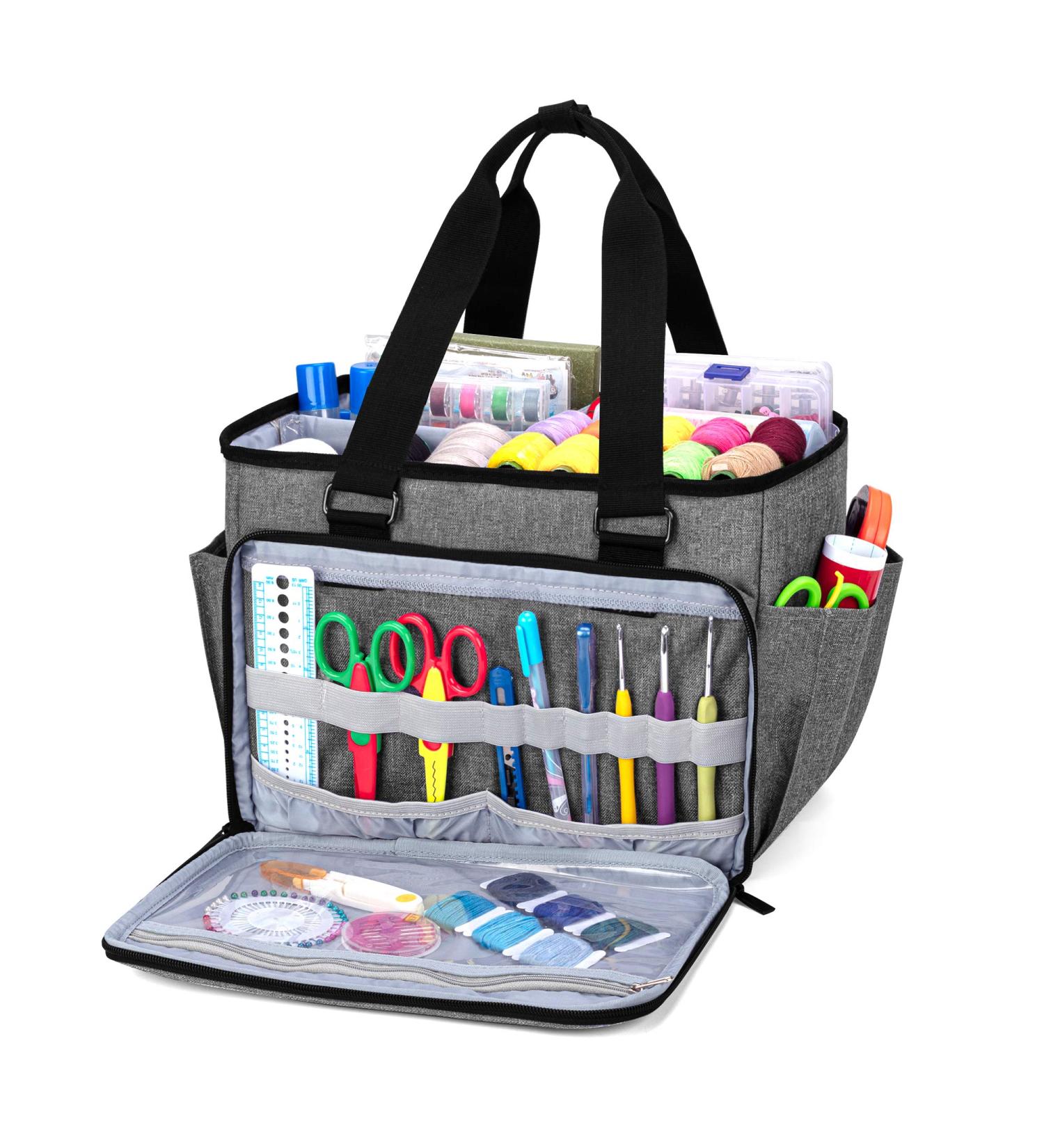 YARWO Sewing Accessories Organizer - Craft Storage Tote Bag in Gray - Buy Online on SooperMarket.com