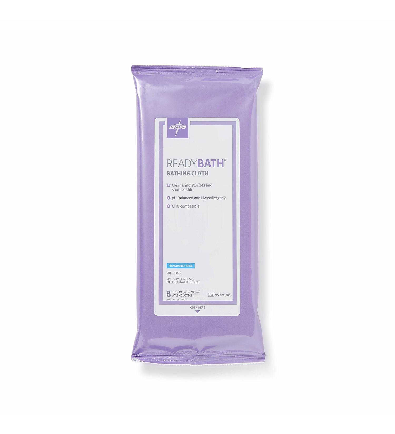 Medline ReadyBath Unscented Body Cleansing Cloths - 8 Count Pack, 30 Packs | Standard Weight Wipes for Gentle Cleansing - Buy Online on SooperMarket.com