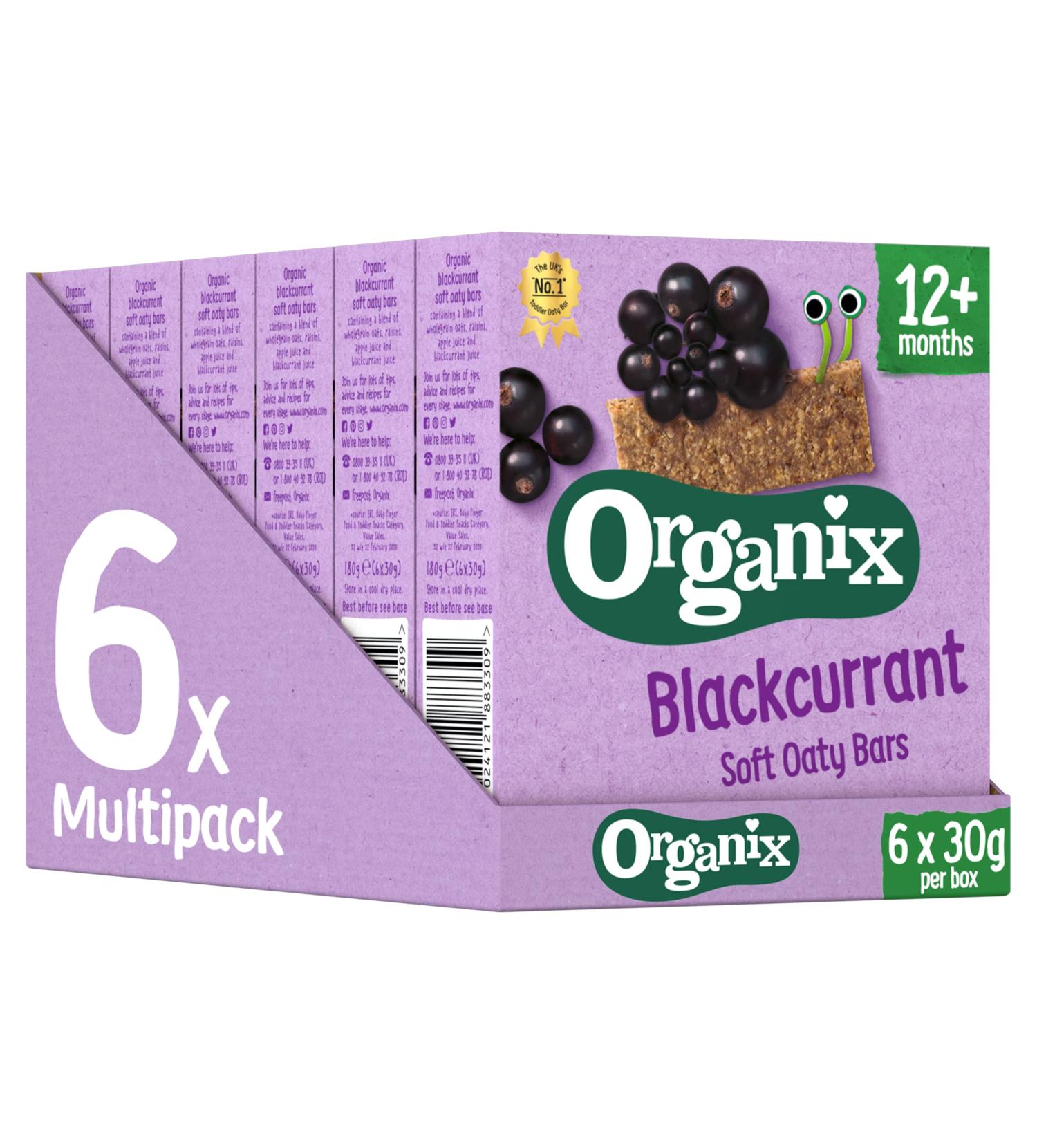 Organix 12 Month Blackcurrant Bars 6 Pack 150g - Buy Online on SooperMarket.com