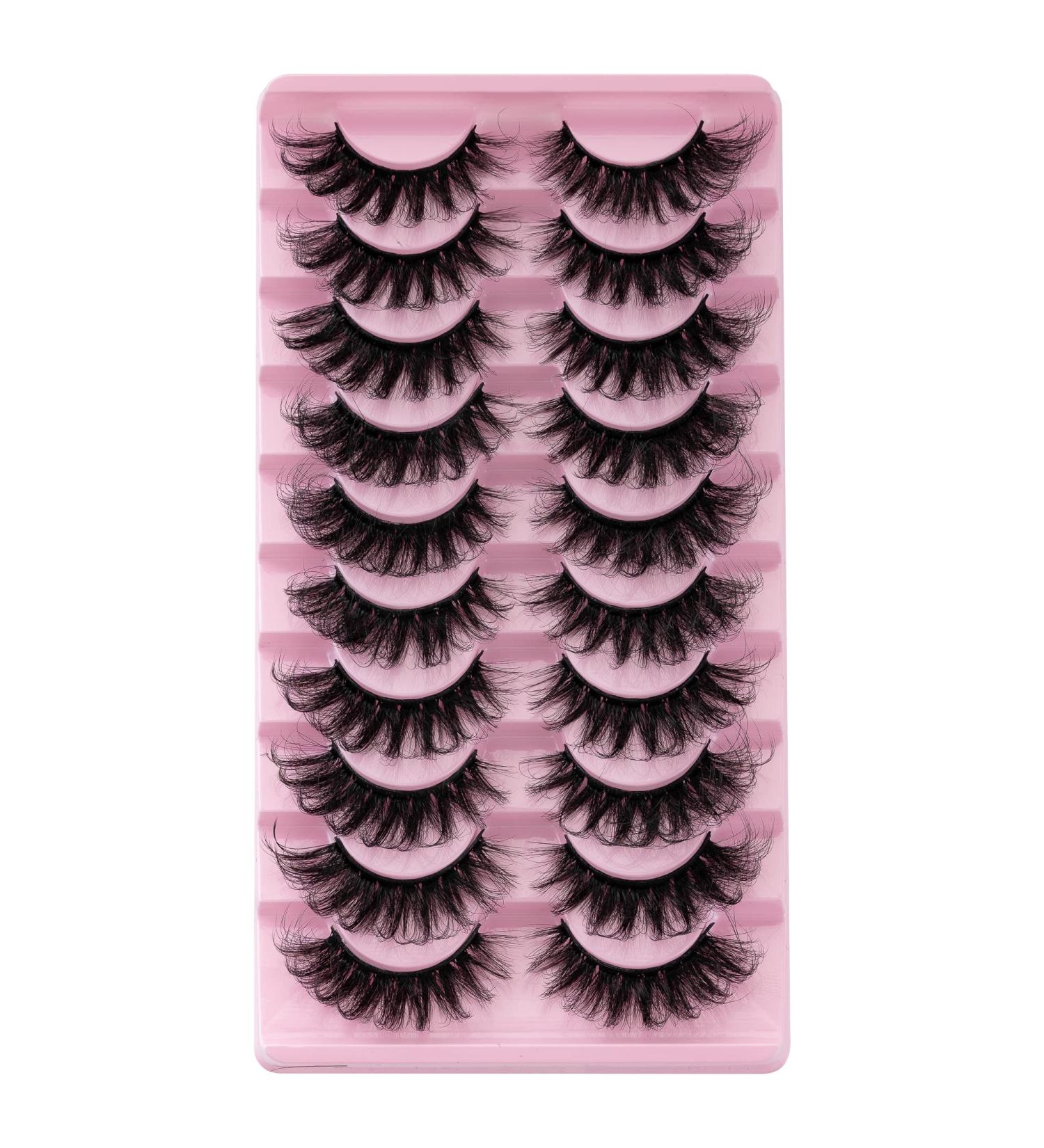 Josiezoey Fluffy Wispy Mink False Eyelashes - Natural Look, Light Volume | 10 Pairs Pack - D2-11-20mm-CAT - Buy Online on SooperMarket.com