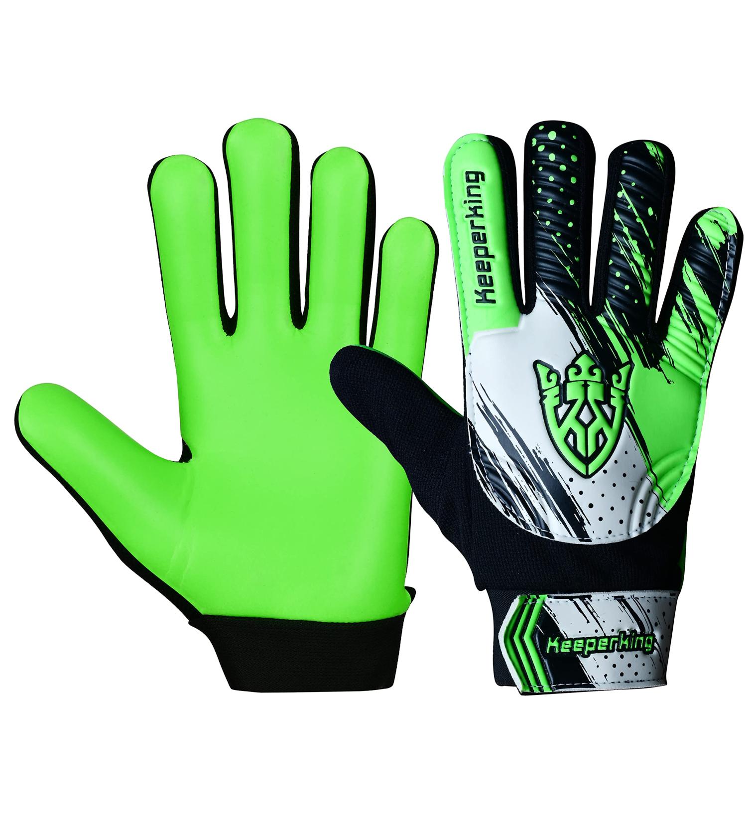 Keeperking Clawxen Goalkeeper Gloves for Kids | Junior Football & Soccer Gloves for Ages 3-7 | Boys & Girls Green - Buy Online on SooperMarket.com