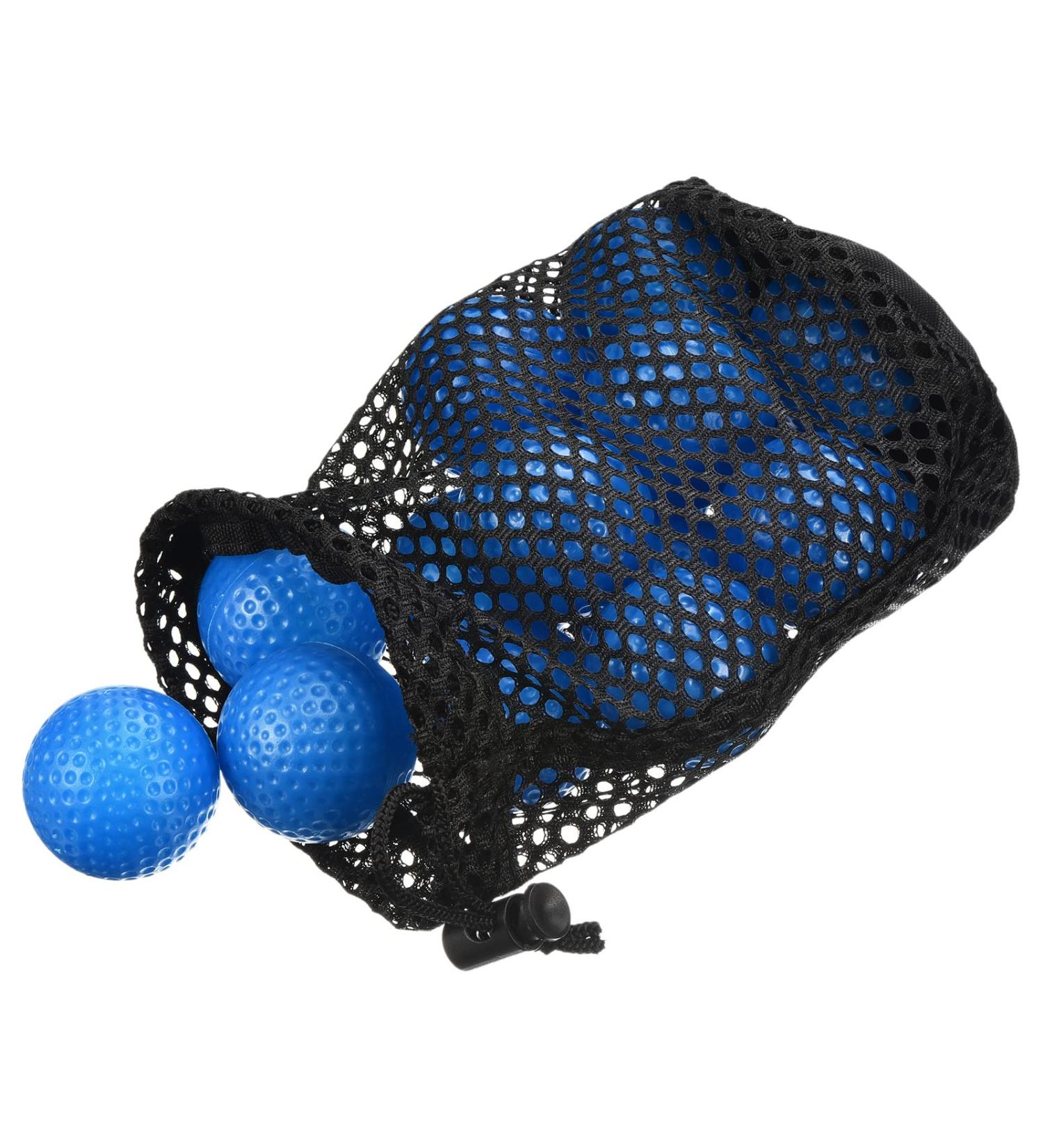 Patikil Hollow Golf Practice Balls Set with Mesh Bag - Blue | Indoor Training for Golf & Tennis - Buy Online on SooperMarket.com