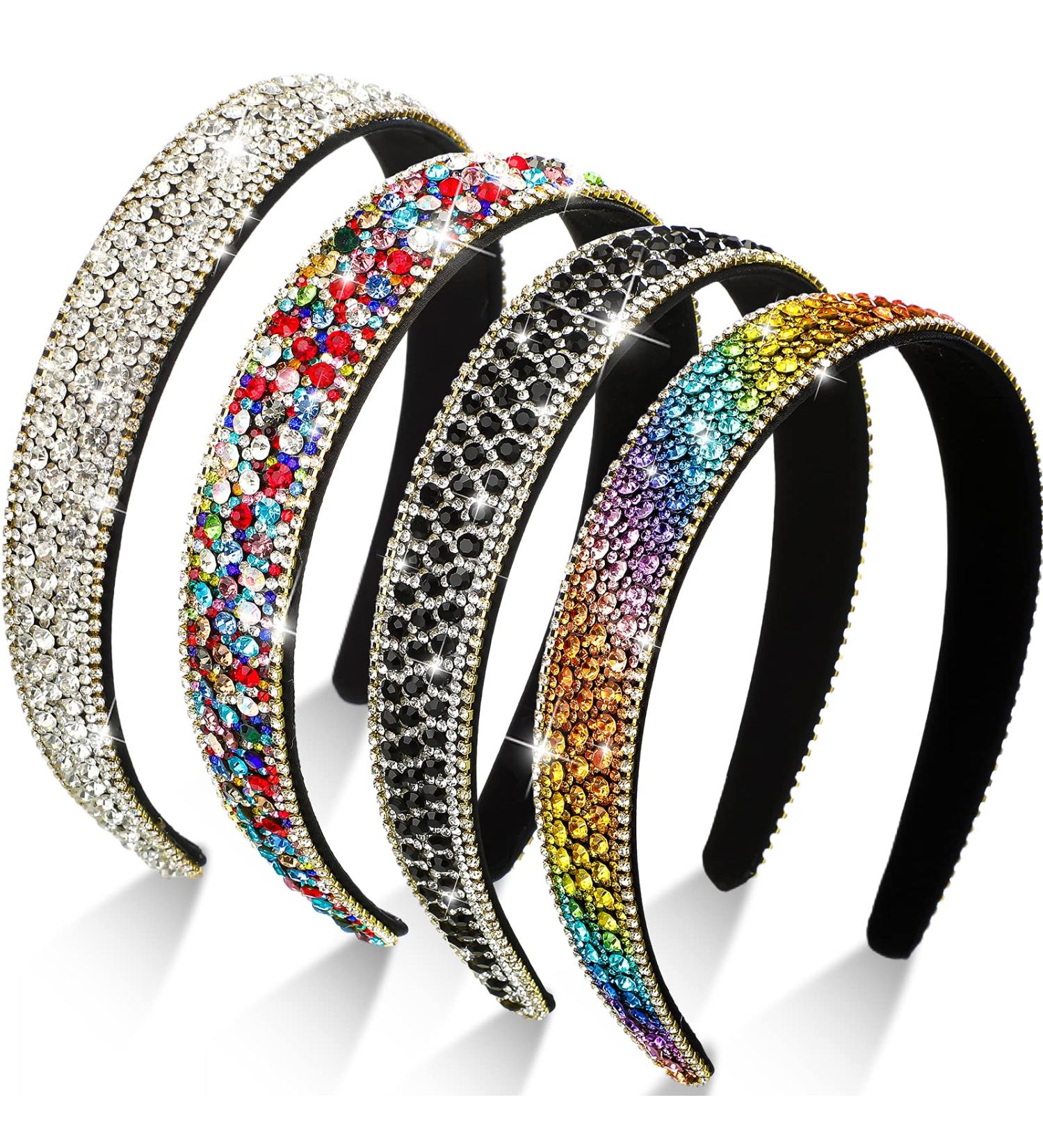 Waydress Rhinestone Headband Set - 4 Pieces Crystal Sparkly Hair Accessories in Stylish Colors - Buy Online on SooperMarket.com