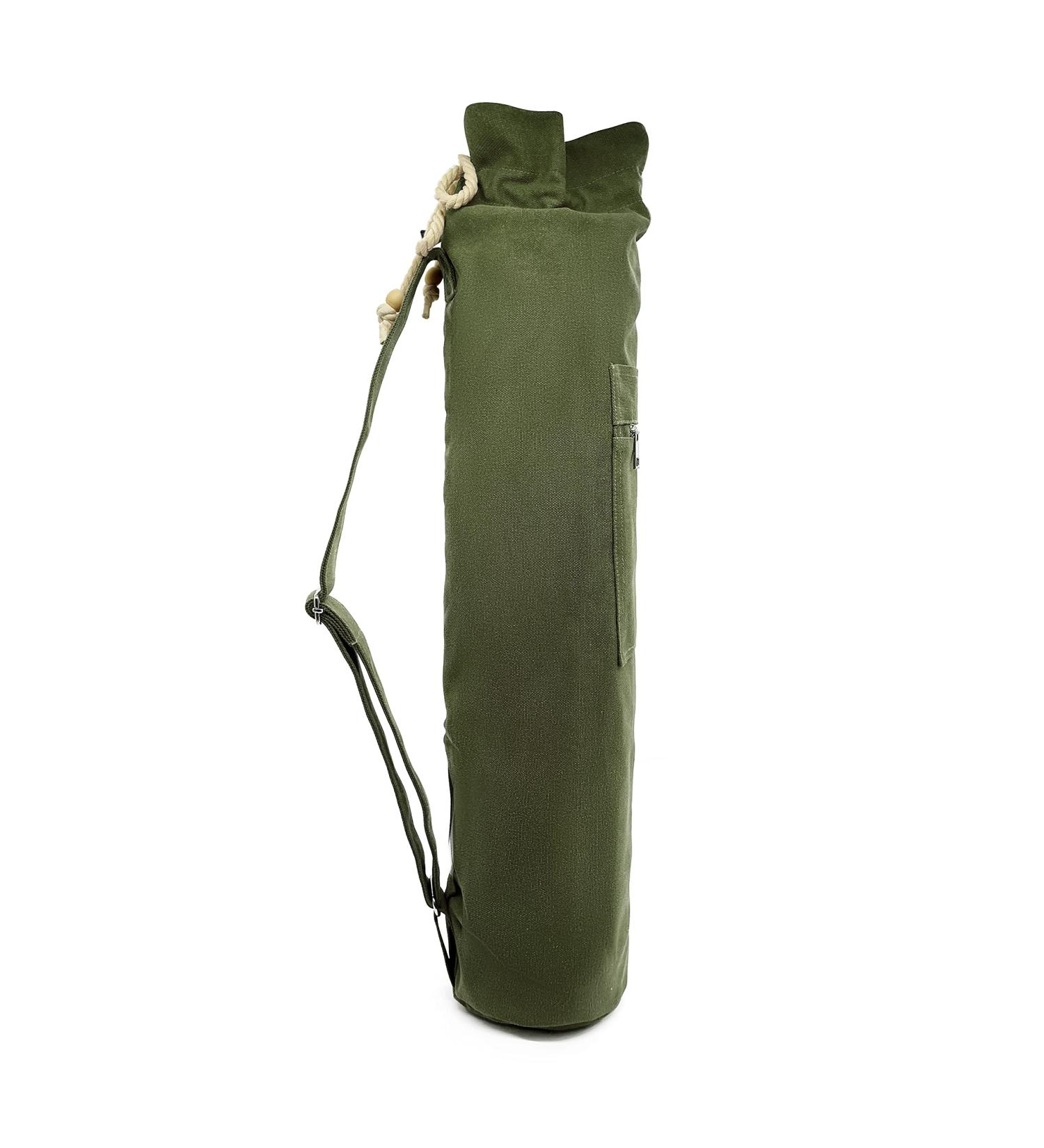 Jaegvida Army Green Yoga Mat Storage Bag with Adjustable Strap and Pocket - Buy Online on SooperMarket.com