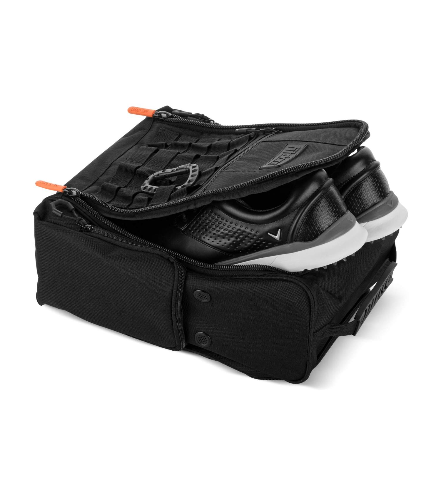 Fitdom Tactical Golf Shoe Bag - Black Zippered Carrier with Ventilation & Pockets - Buy Online on SooperMarket.com