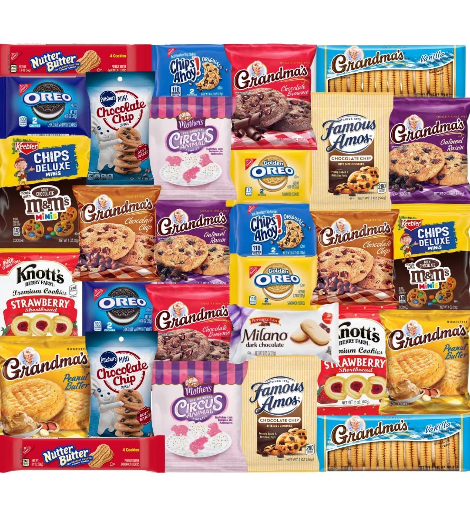 Cookie Snack Variety Pack - Individually Wrapped Cookies Bulk Snack Box - 30 Pack - Buy Online on SooperMarket.com