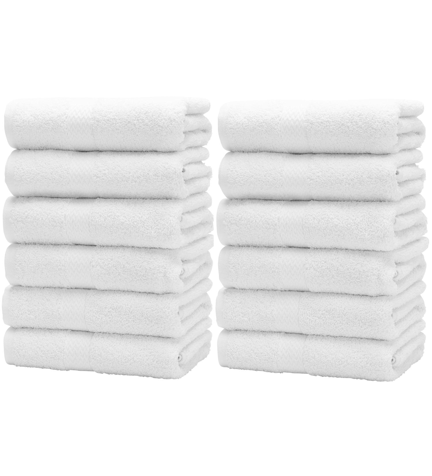 Luxury White Washcloths Face Towels for Bath - 100% Cotton - 13 x 13 - 12 Pack - Buy Online on SooperMarket.com