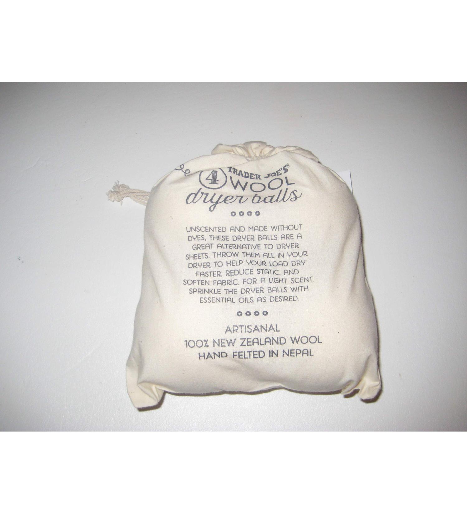 Trader Joe's Wool Dryer Balls 4 per package.
