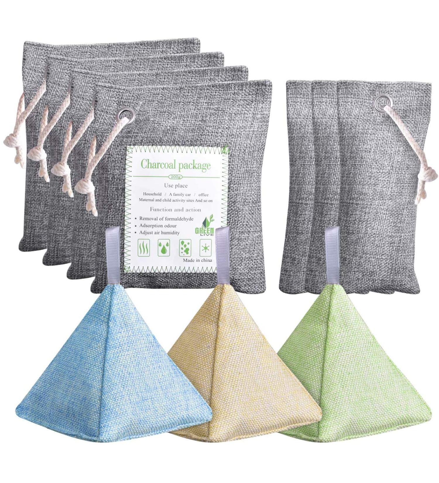 UNIROI 10 Pack Bamboo Charcoal Bags - Activated Charcoal Absorbent Bags for Home, Shoes, Car, Pet, Closet - Buy Online on SooperMarket.com