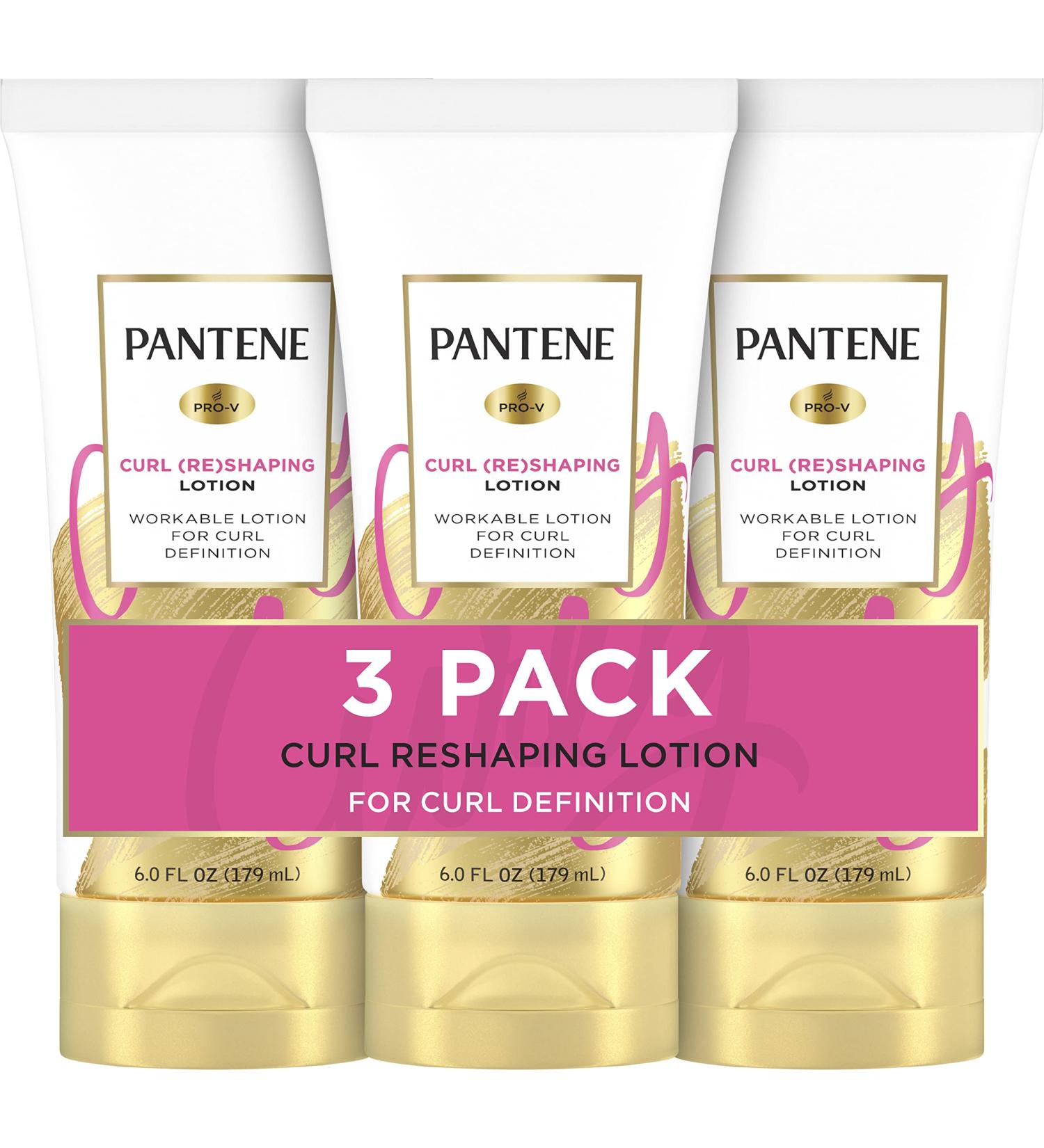 Pantene Pro-V Curl Cream Pack of 3 - Moisturizing Curl Defining Lotion for Wavy/Curly Hair - Anti Frizz Formula with Vitamin B5 - 18 oz Total - Buy Online on SooperMarket.com