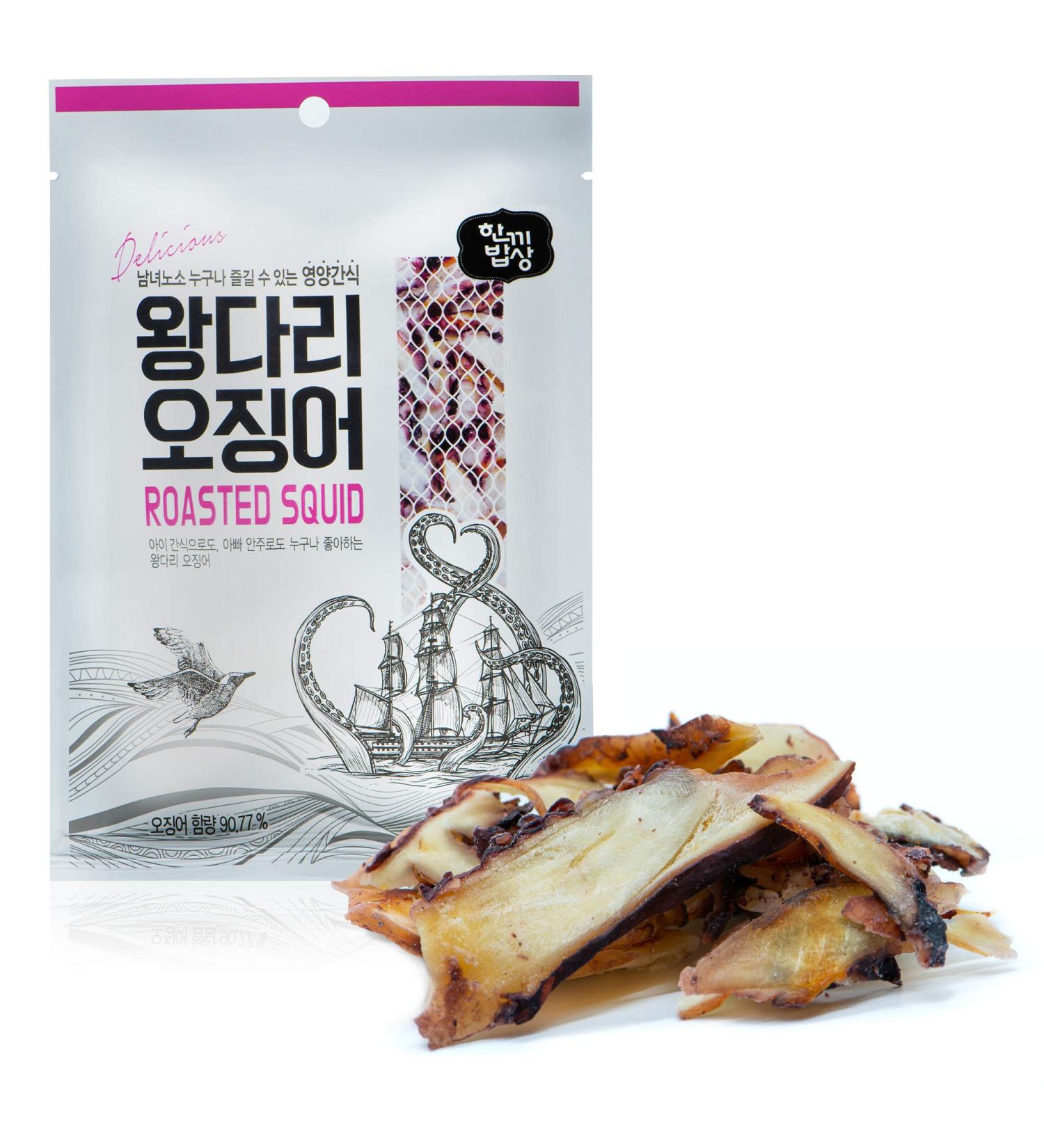 JRND Foods Roasted Squid Legs: Korean Snacks with Real Seafood Taste - Healthy Asian Snackfood Three Pack - Buy Online on SooperMarket.com