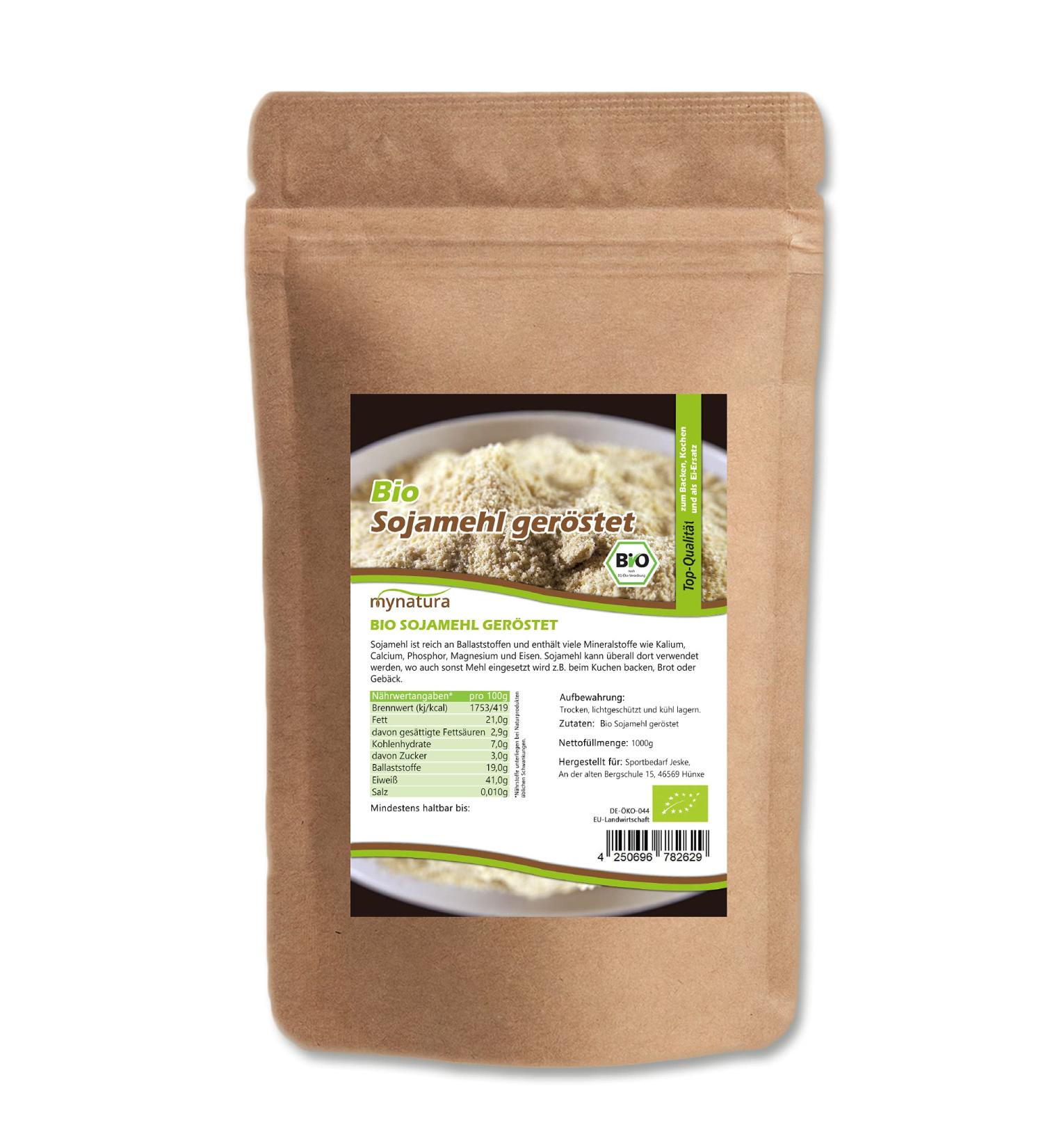Mynatura Organic Roasted Soy Flour - Vegan Soy Flour Alternative for Cooking & Baking (3x1000g) - International Shipping Available - Buy Online on SooperMarket.com