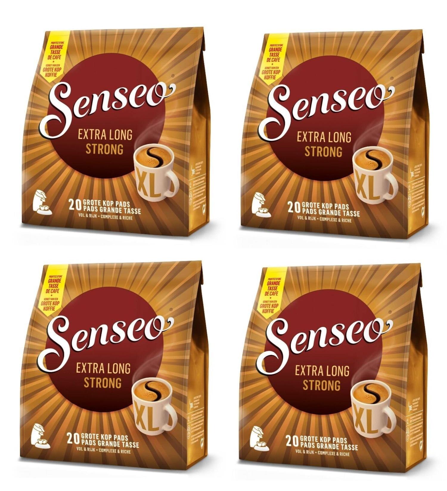 4 x Senseo Extra Long Strong Mug Size 20 Pads (80 Pods) Dark Roast - Buy Online on SooperMarket.com