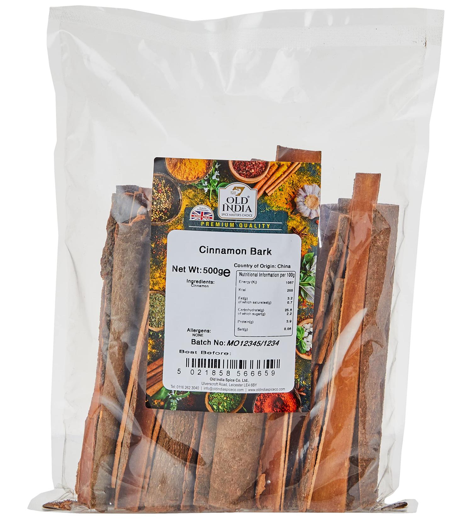 Old India Cinnamon Bark 500g - Premium Quality Spice for Cooking & Baking - Buy Online on SooperMarket.com