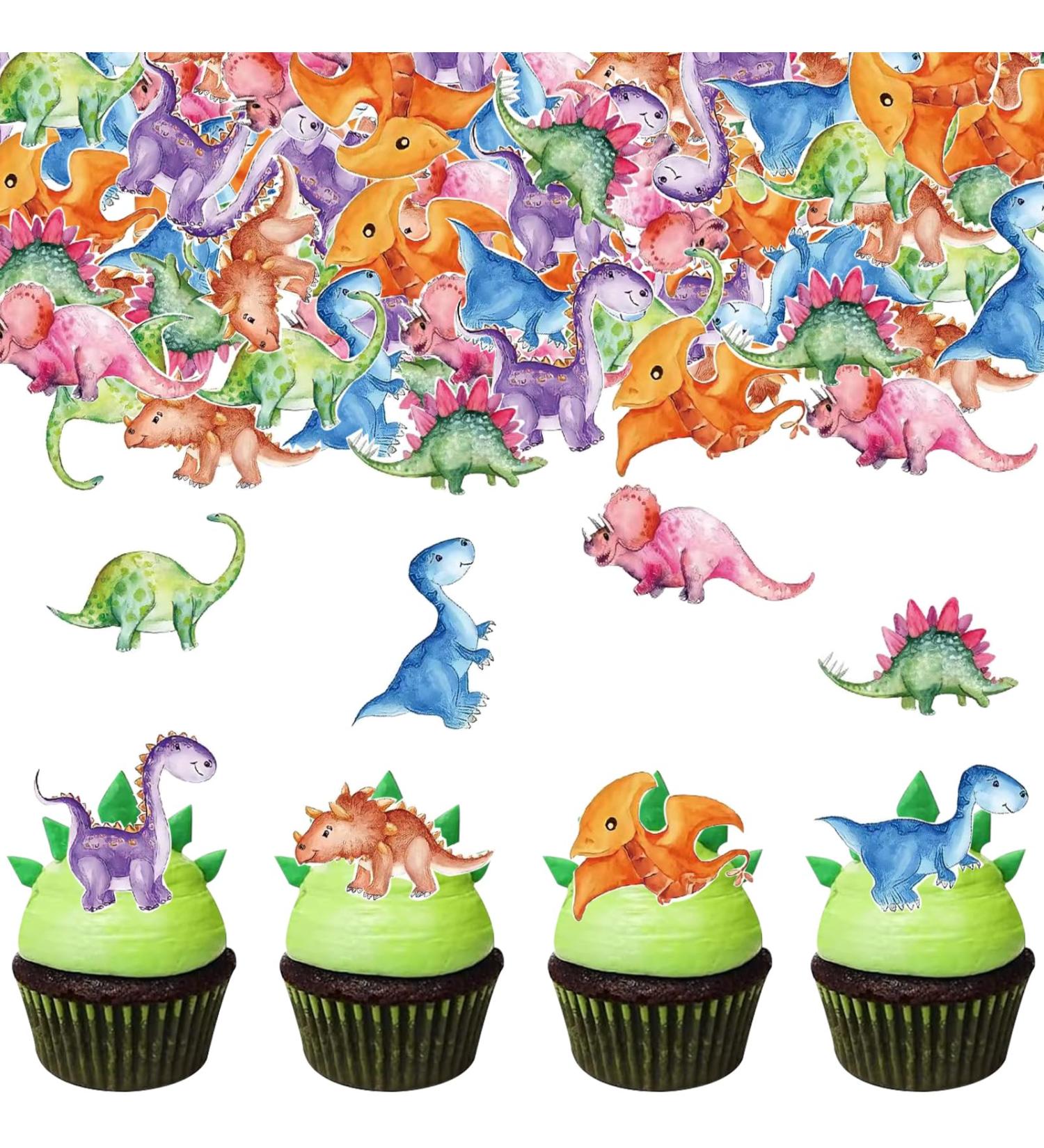 Buy Catelves 50 Edible Dinosaur Cake Decorations | Dino Tortendeco & Birthday Party Supplies - Buy Online on SooperMarket.com