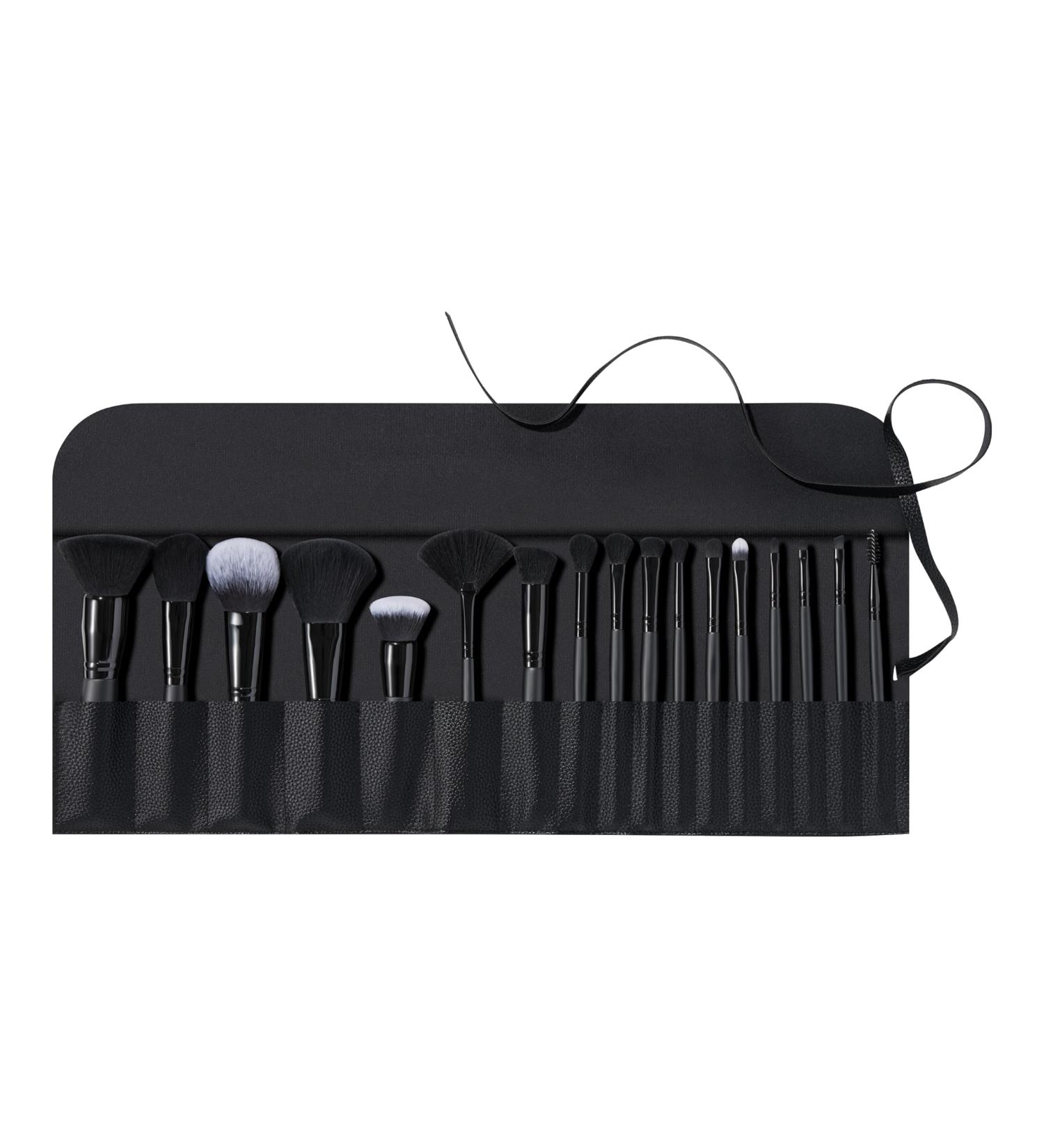 e.l.f. Ultimate Makeup Brush Set & Travel Roll - 17-Piece Vegan & Cruelty-Free Kit for Eyeshadow Foundation Powder & Concealer - Buy Online on SooperMarket.com