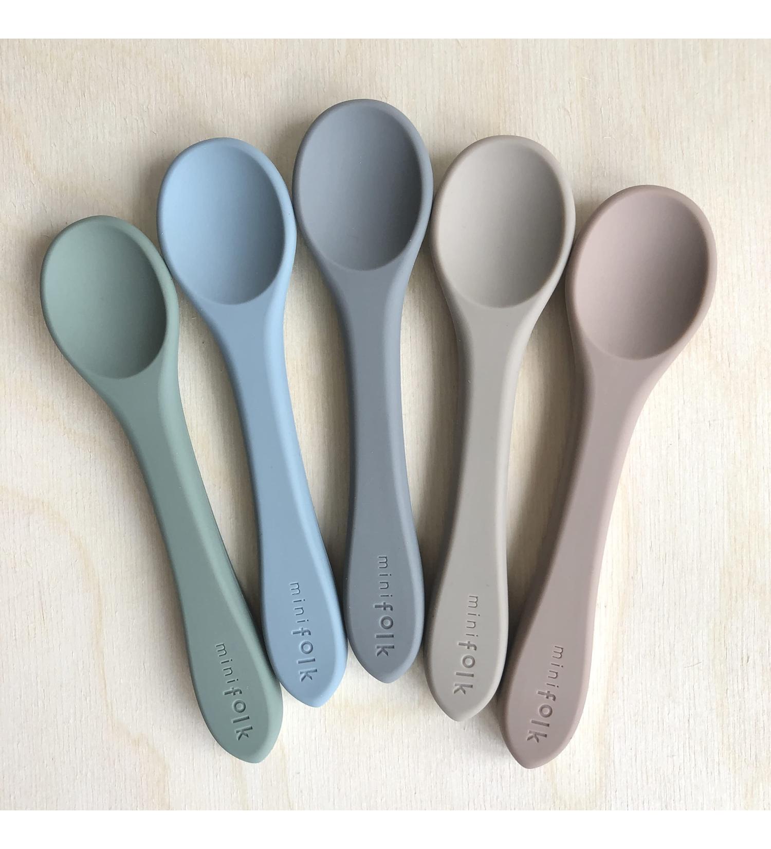 Minifolk Silicone Baby/Toddler Feeding Spoons Set of 5 - Ocean | Weaning Spoons, Dishwasher Safe - Buy Online on SooperMarket.com