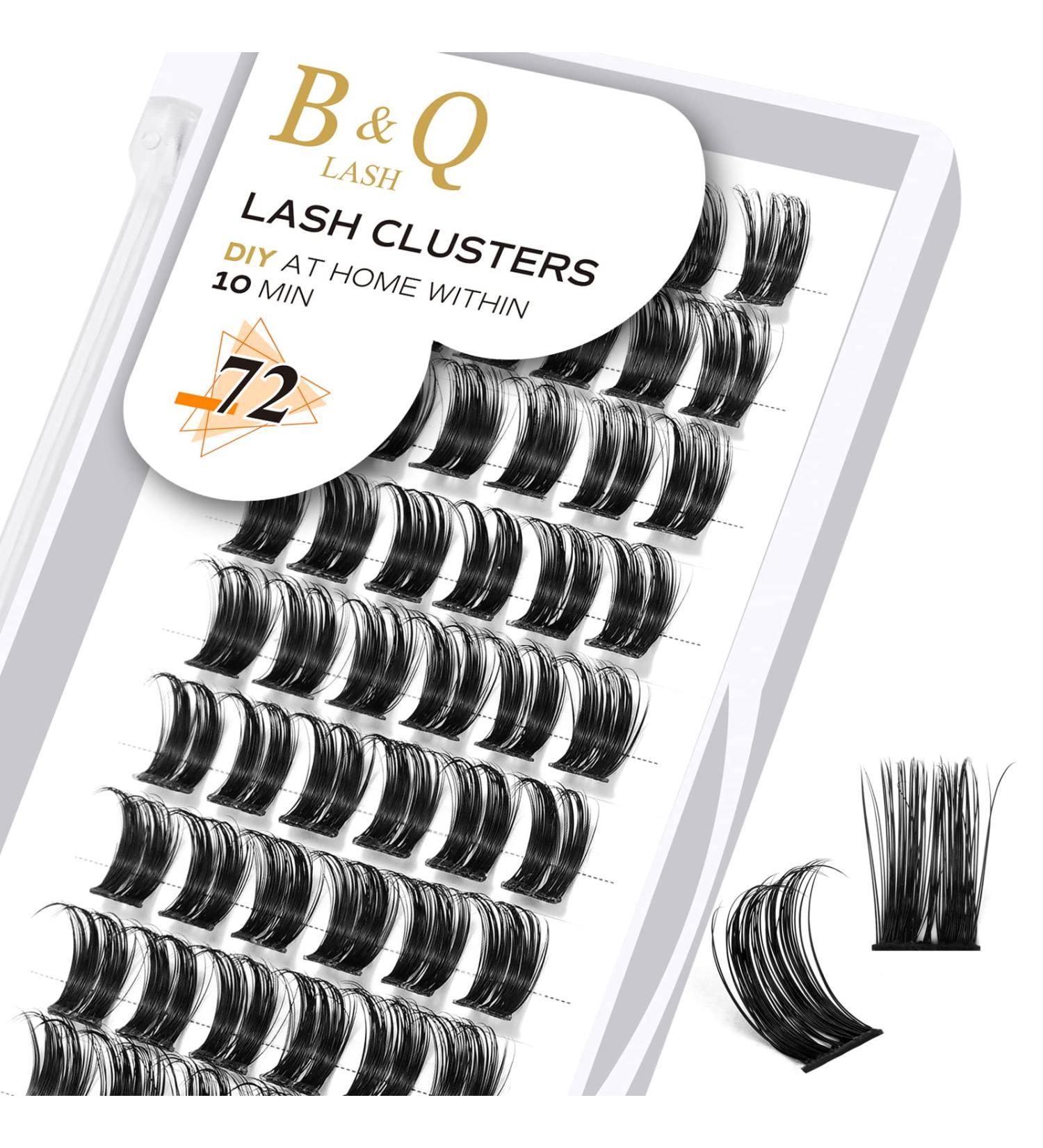 72 Cluster Lashes D Curl | Natural DIY Eyelash Extensions | Soft Fluffy B&Q Lash Clusters | D-14 mm B 45 - UK-FD-B45-D-14 - Buy Online on SooperMarket.com