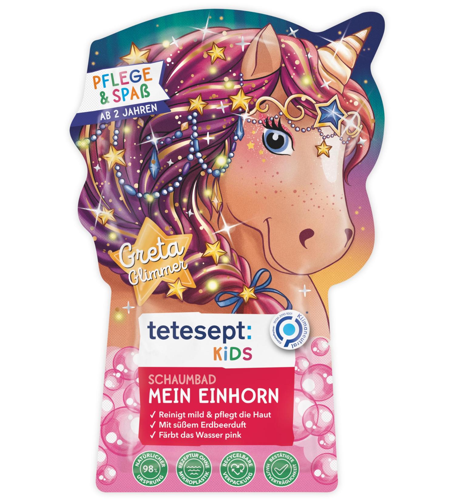 Tetesept Kinder Bathing Pass My Unicorn Foam Bath - Nourishing Strawberry Fragrance for Kids | 15 Pack - International Shipping Available - Buy Online on SooperMarket.com