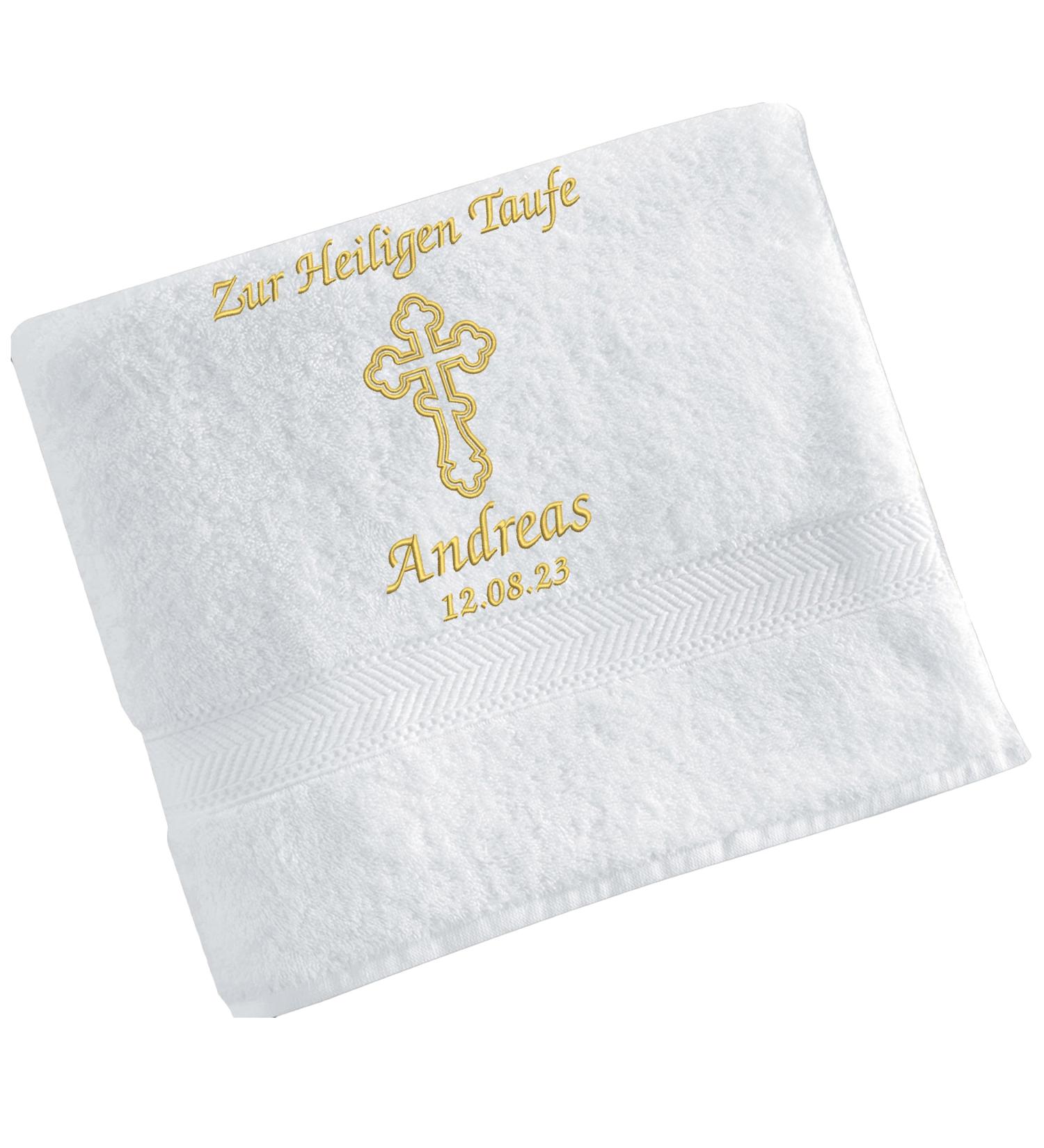 Embroidery Pure Baptism Cloth - Glitter Gold 140x70cm | International Shipping - Buy Online on SooperMarket.com