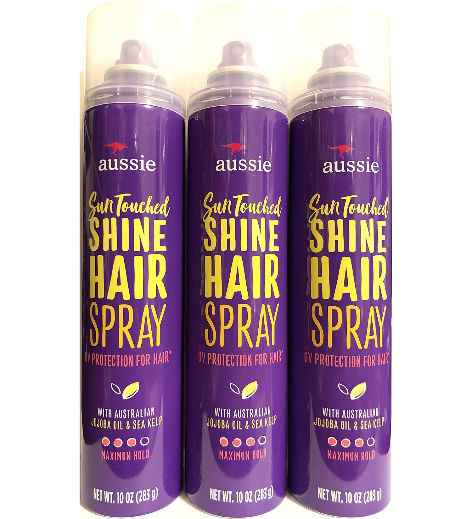 Aussie Sun-Touched Shine Hairspray Maximum Hold 10 ounces (Pack of 3)